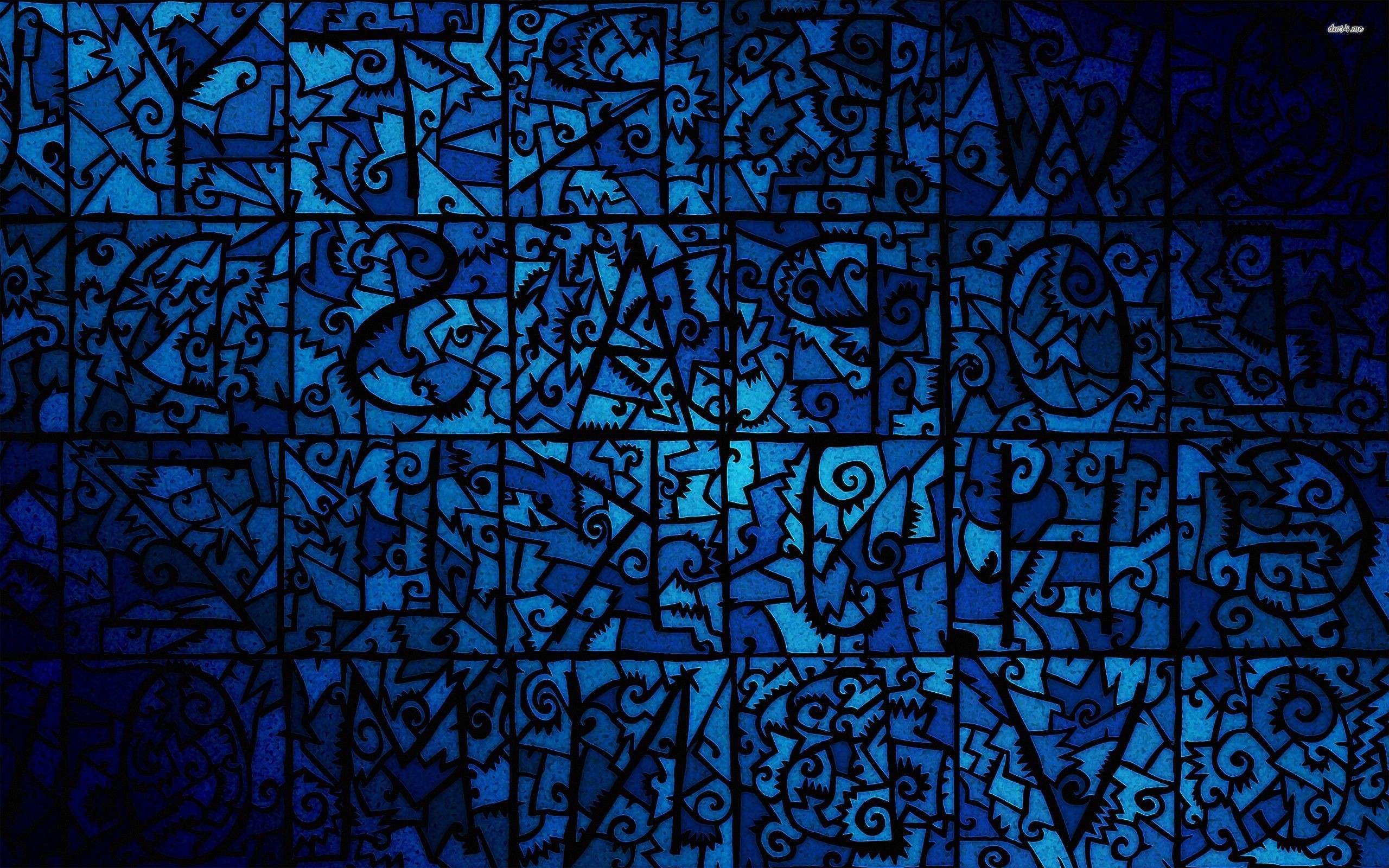 2560x1600 ... Blue stained glass wallpaper  ...