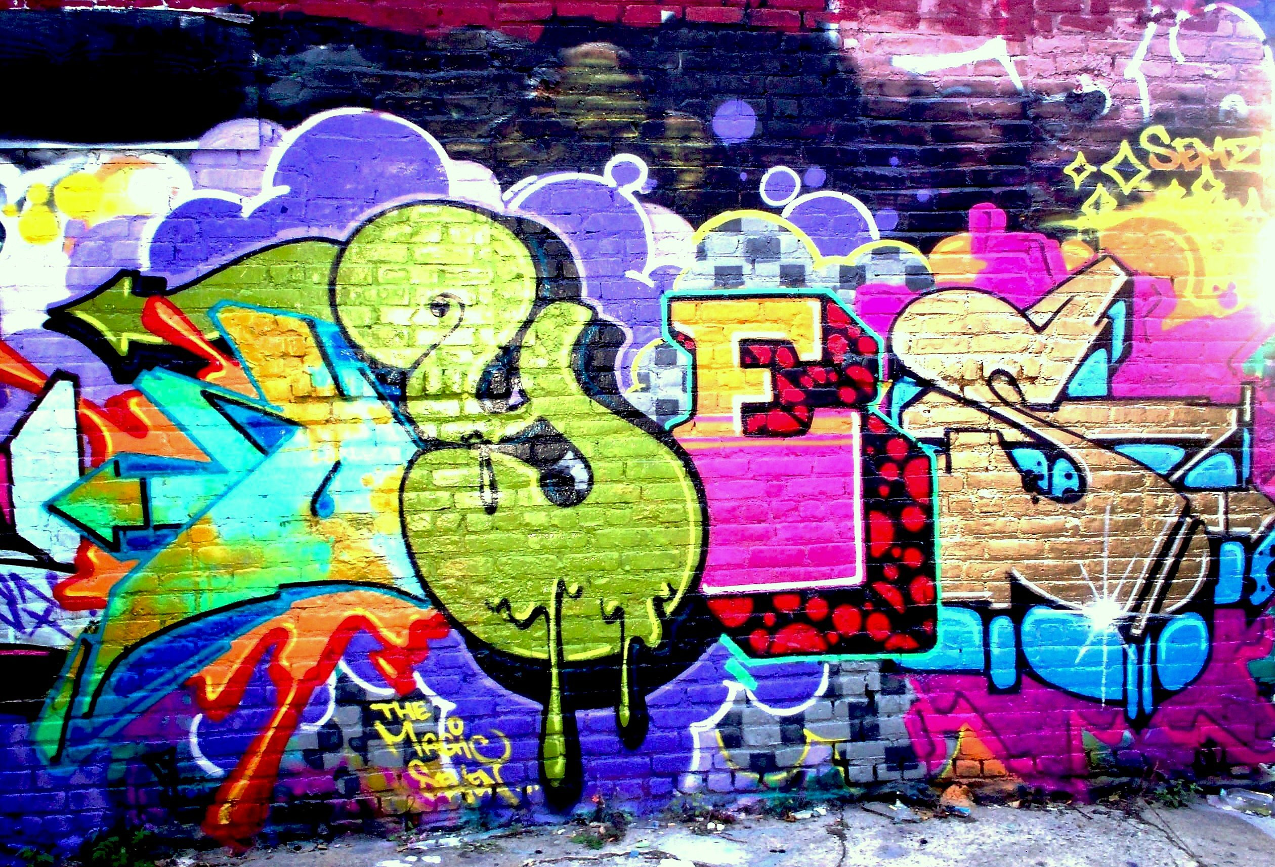 2520x1714 Coole Graffiti Bilder 3D Graffiti Wall Background | Download Next Wallpaper  Prev Wallpaper