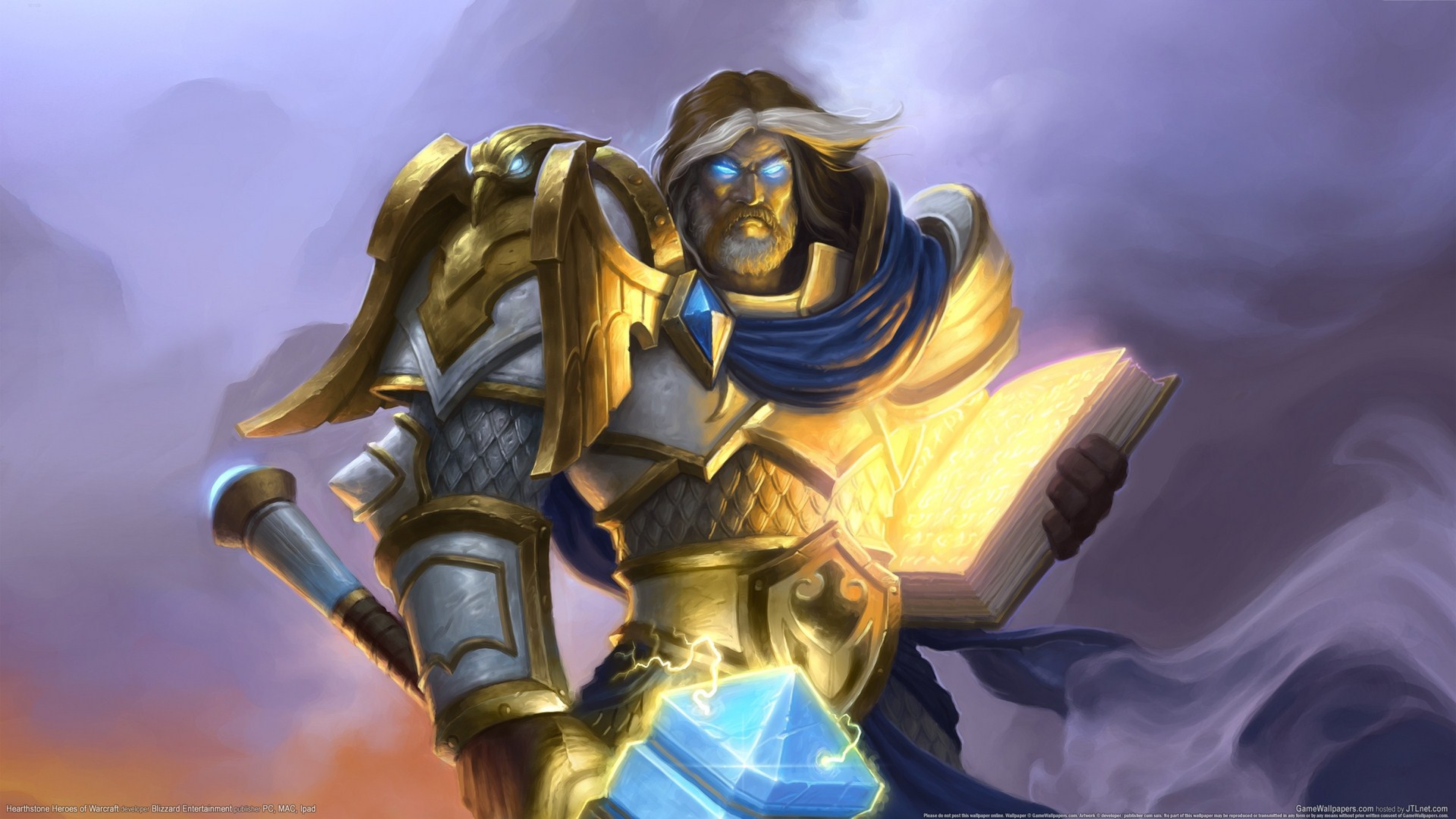 3840x2160  Wallpaper paladin, hearthstone, uther