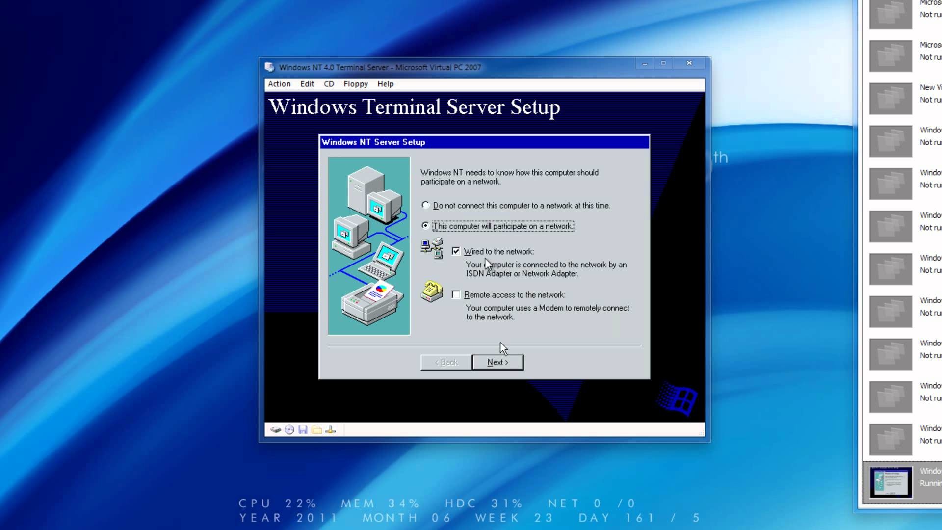 1920x1080 Windows NT 4.0 Terminal Server (SP3) Installation