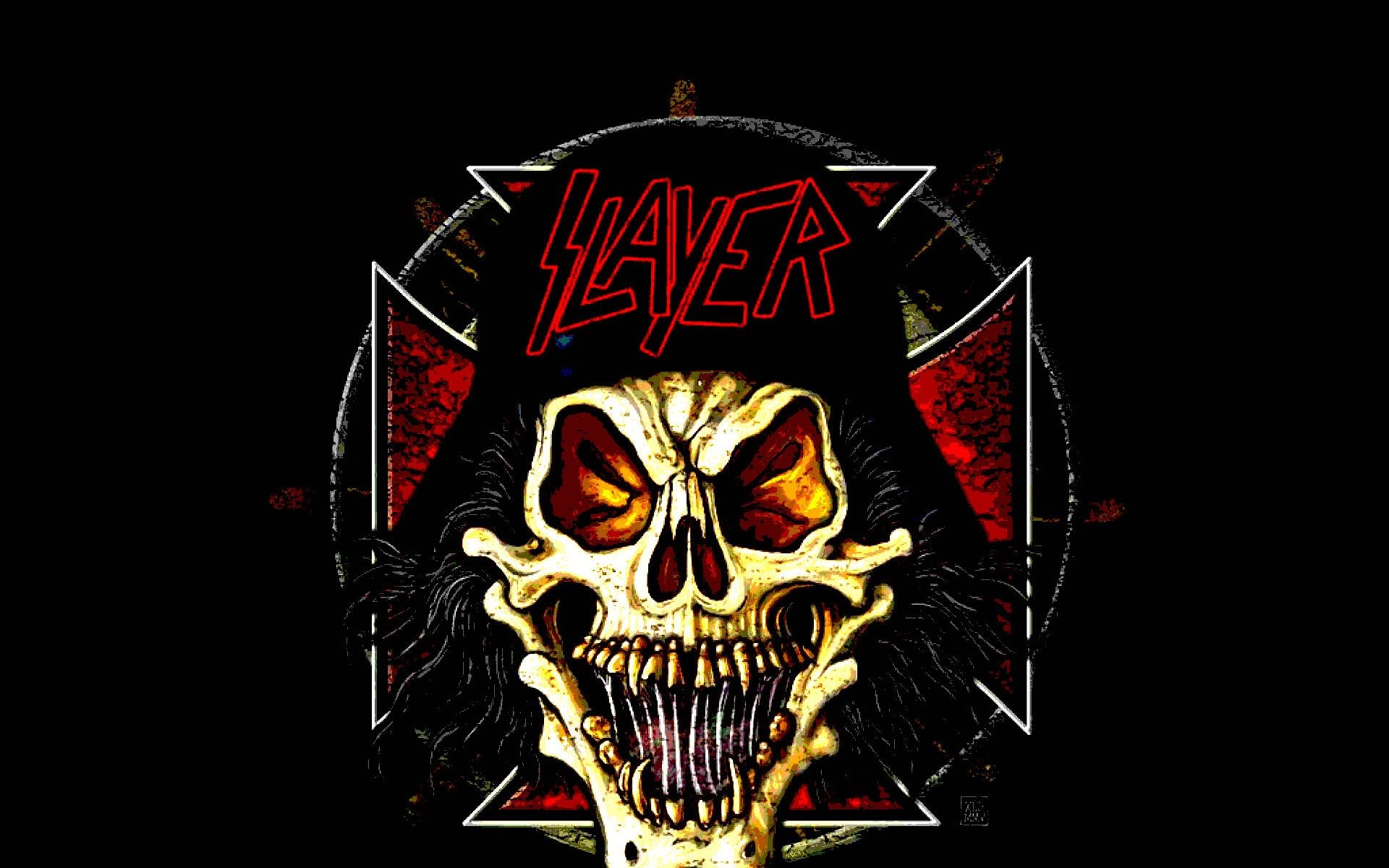 1920x1200 SLAYER death metal heavy thrash dark skull wallpaper .