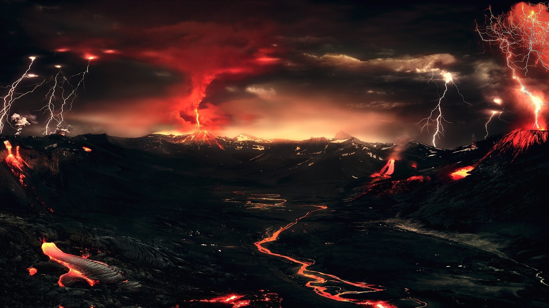 1920x1080 Volcanic Lightning Wallpapers HD Pictures