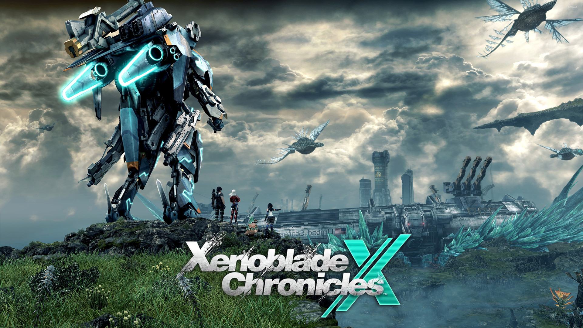 1920x1080 Mech and its companions Wallpaper from Xenoblade Chronicles X