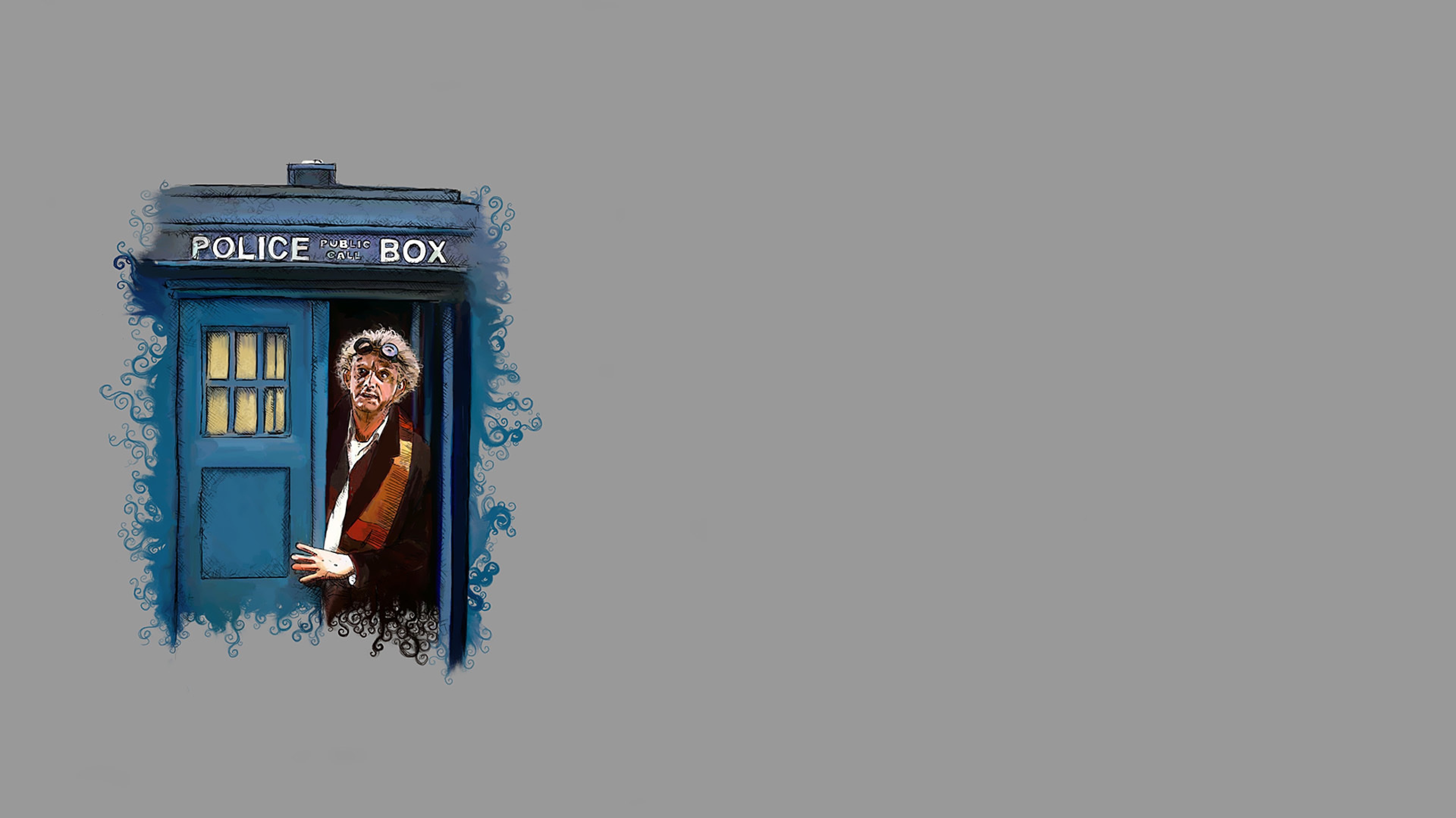 3840x2160 Preview wallpaper doctor who, back to the future, art 