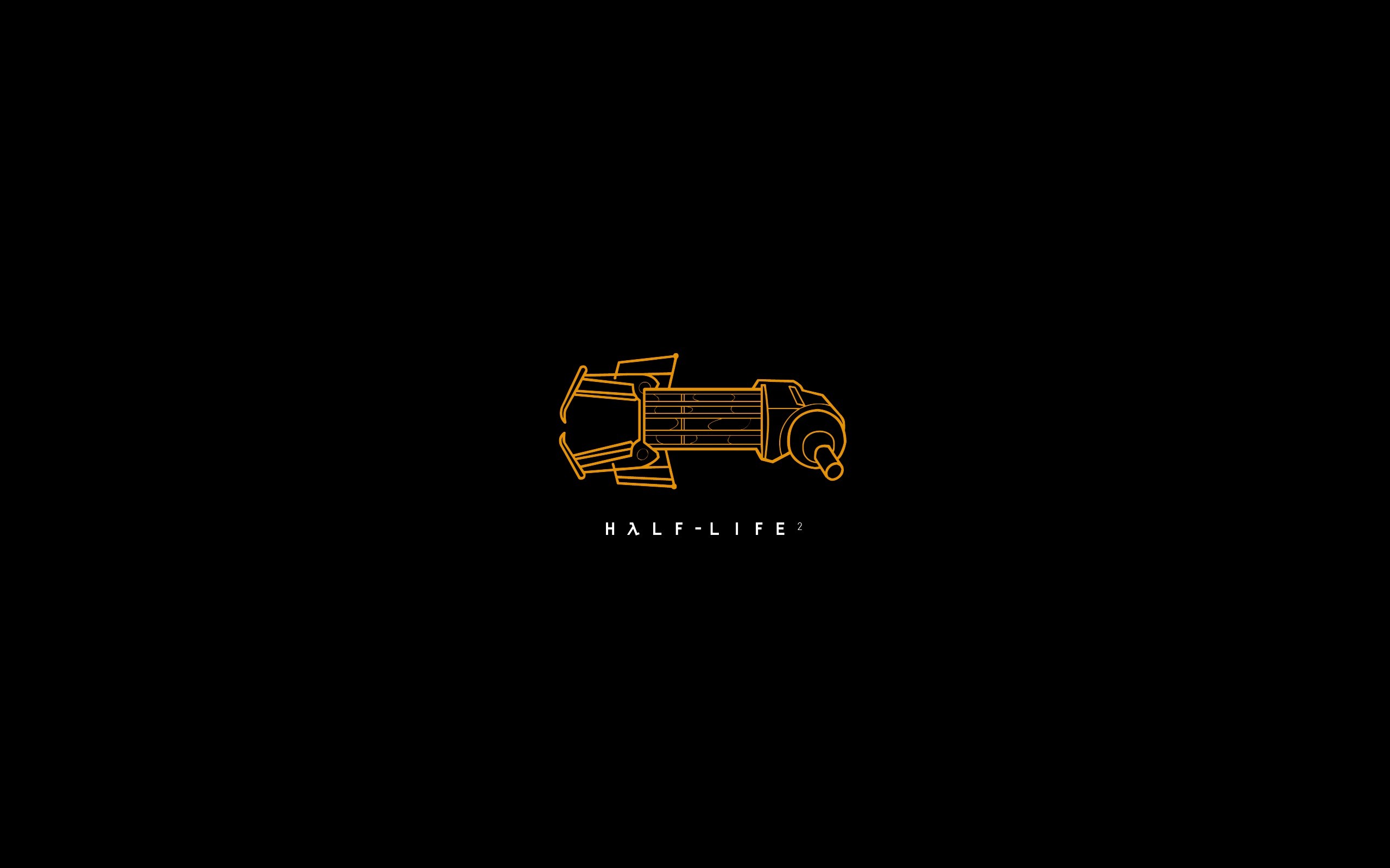 2560x1600 Wallpaper Half-life 2, Gravity gun, Art, Logo