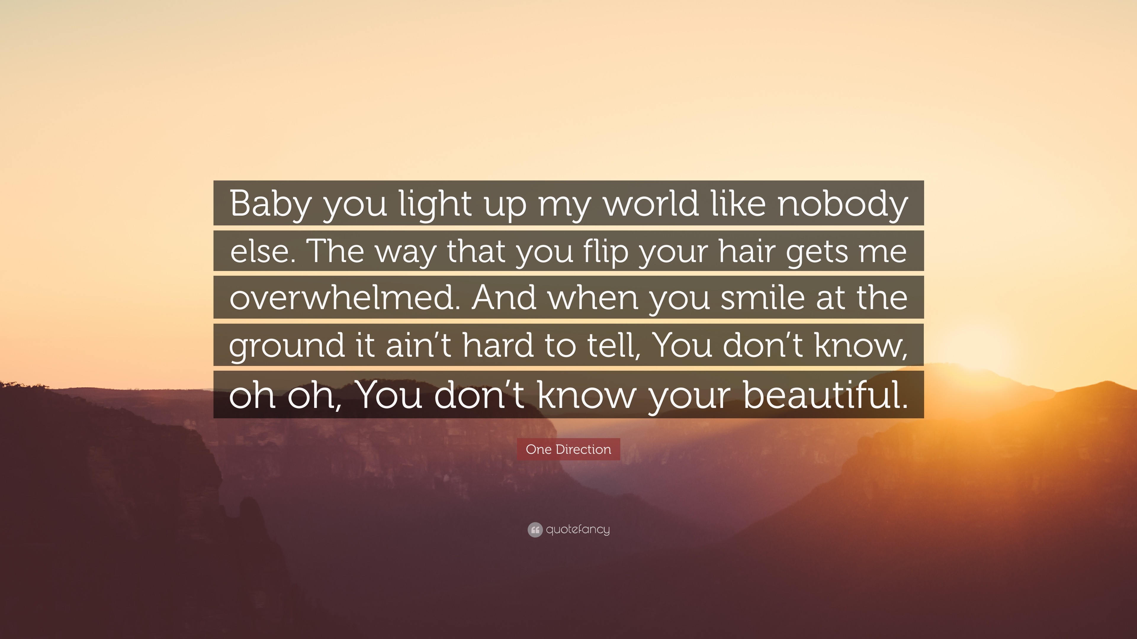 3840x2160 One Direction Quote: “Baby you light up my world like nobody else. The