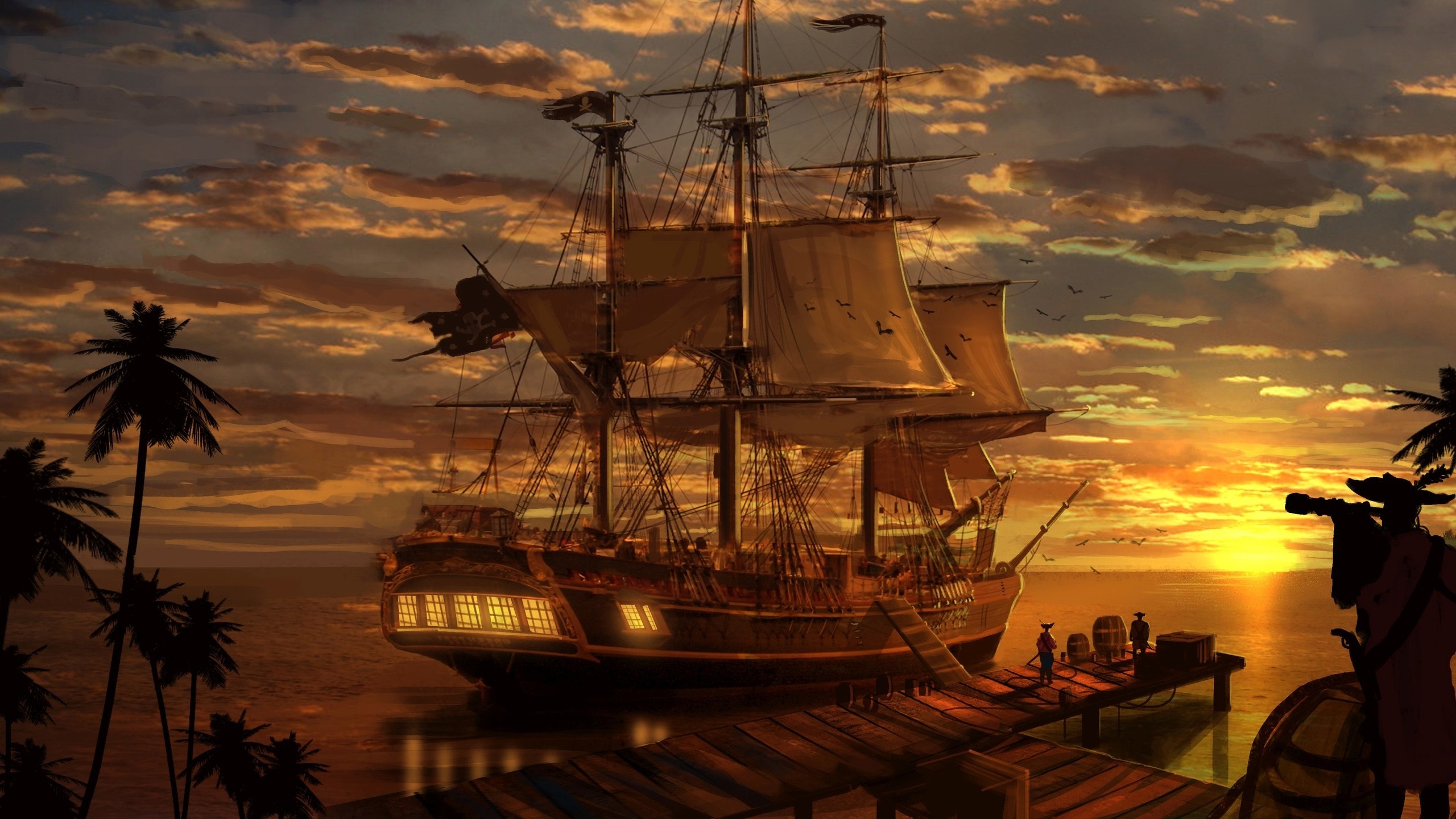 2560x1440  Pirate Ship Wallpaper 2560Ã—1440