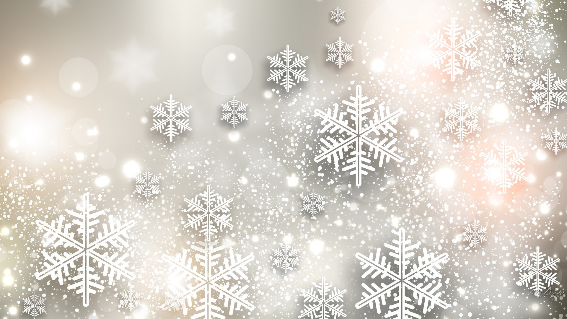 1920x1080 Shine Glow Gray Navidad Feliz Sparkle New Snowflake Snowflakes Years White  Stars Silver Christmas Noel Winter