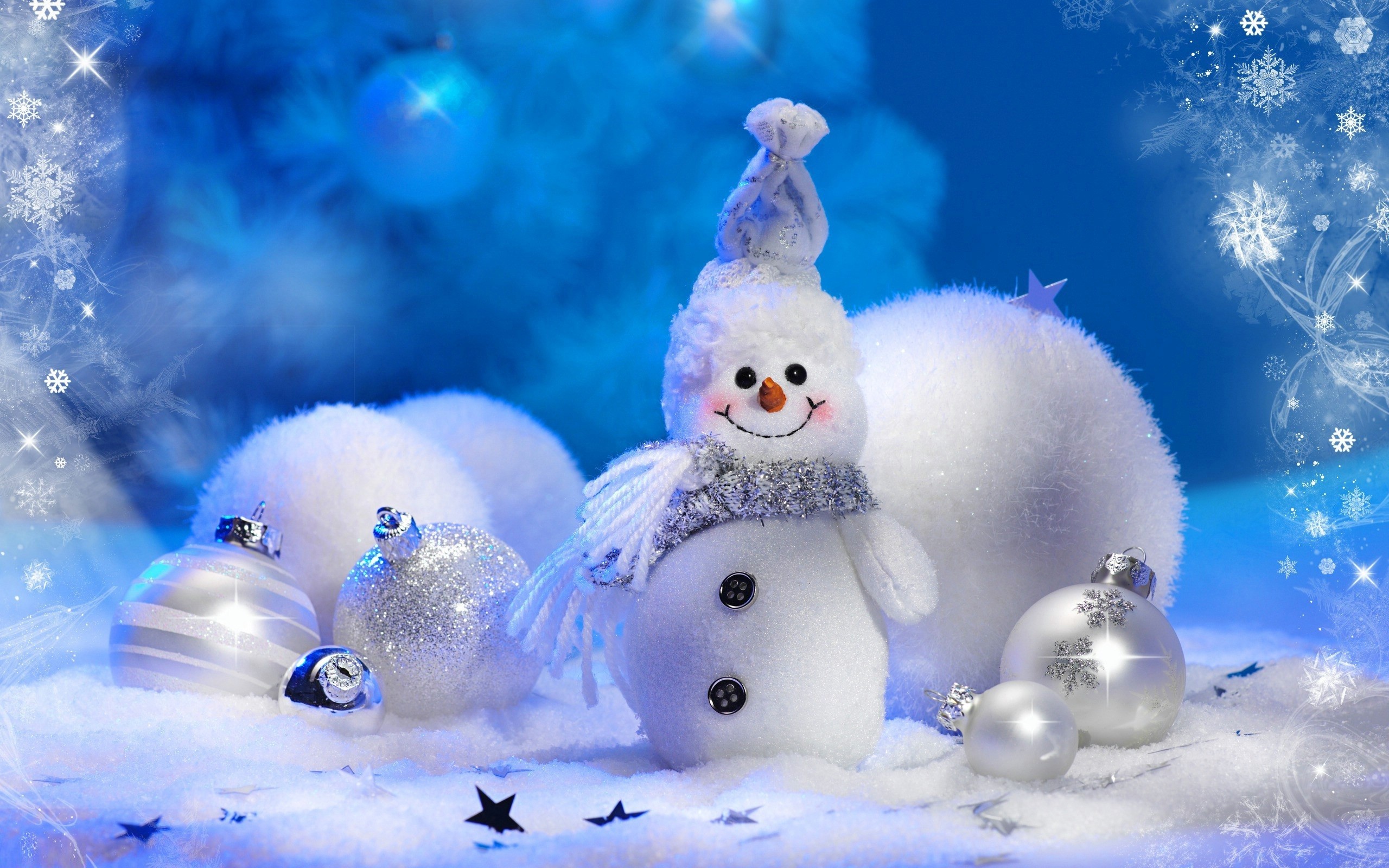 2560x1600 Desktop Christmas Snowman Wallpapers