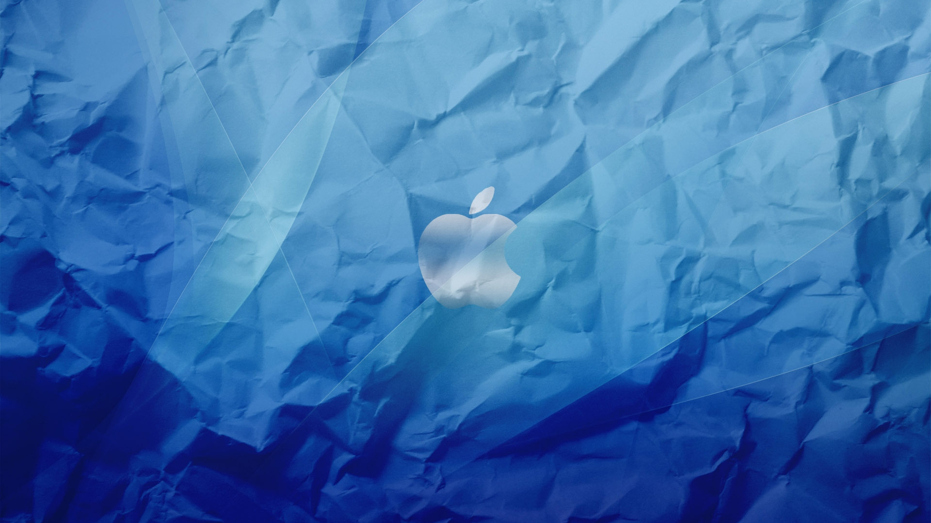 1920x1080  Wallpaper apple, mac, brand, logo, paper, crumpled, shadow
