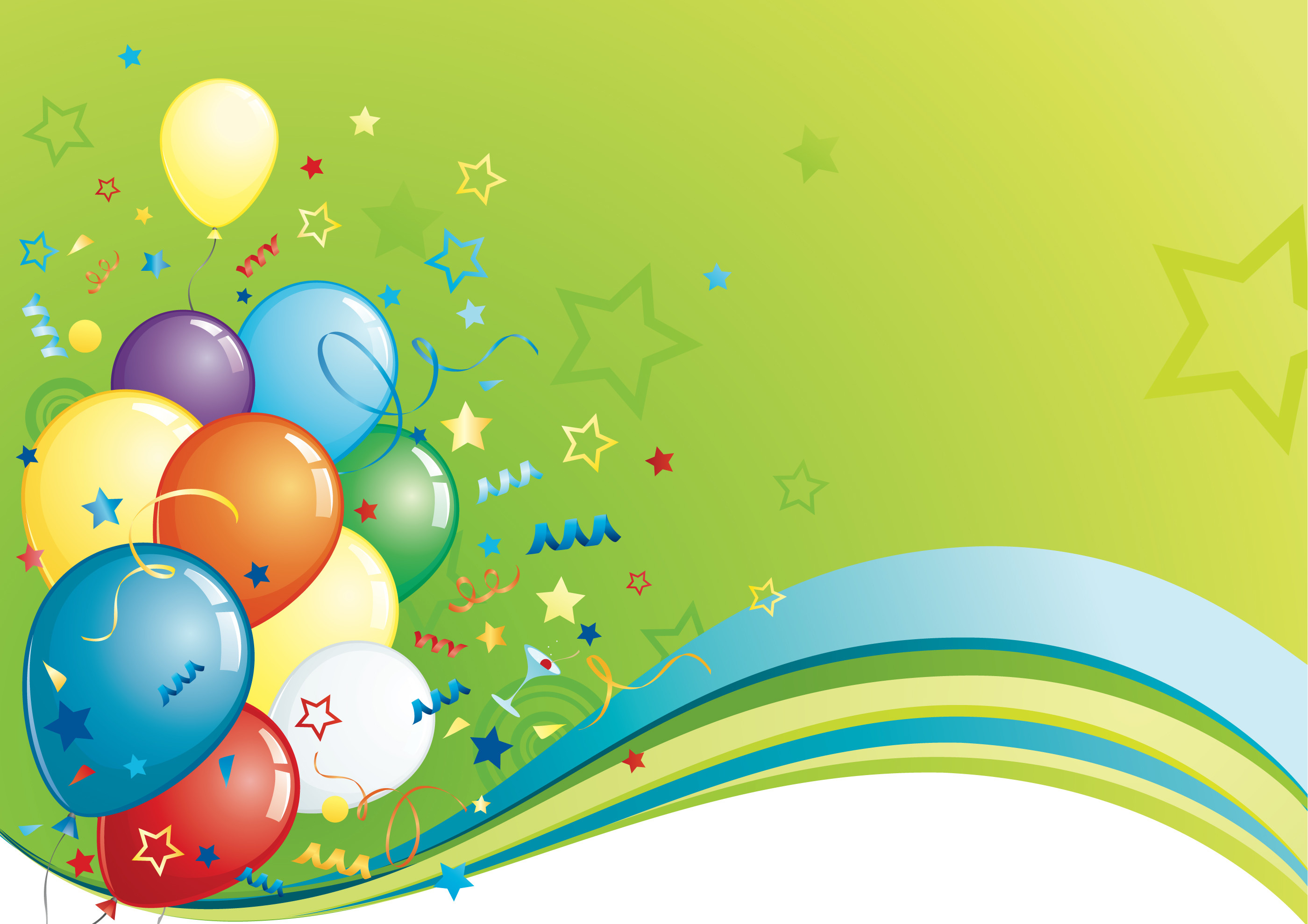 2800x1979 Birthday Party Balloons On Green Background De 14450 Wallpaper 