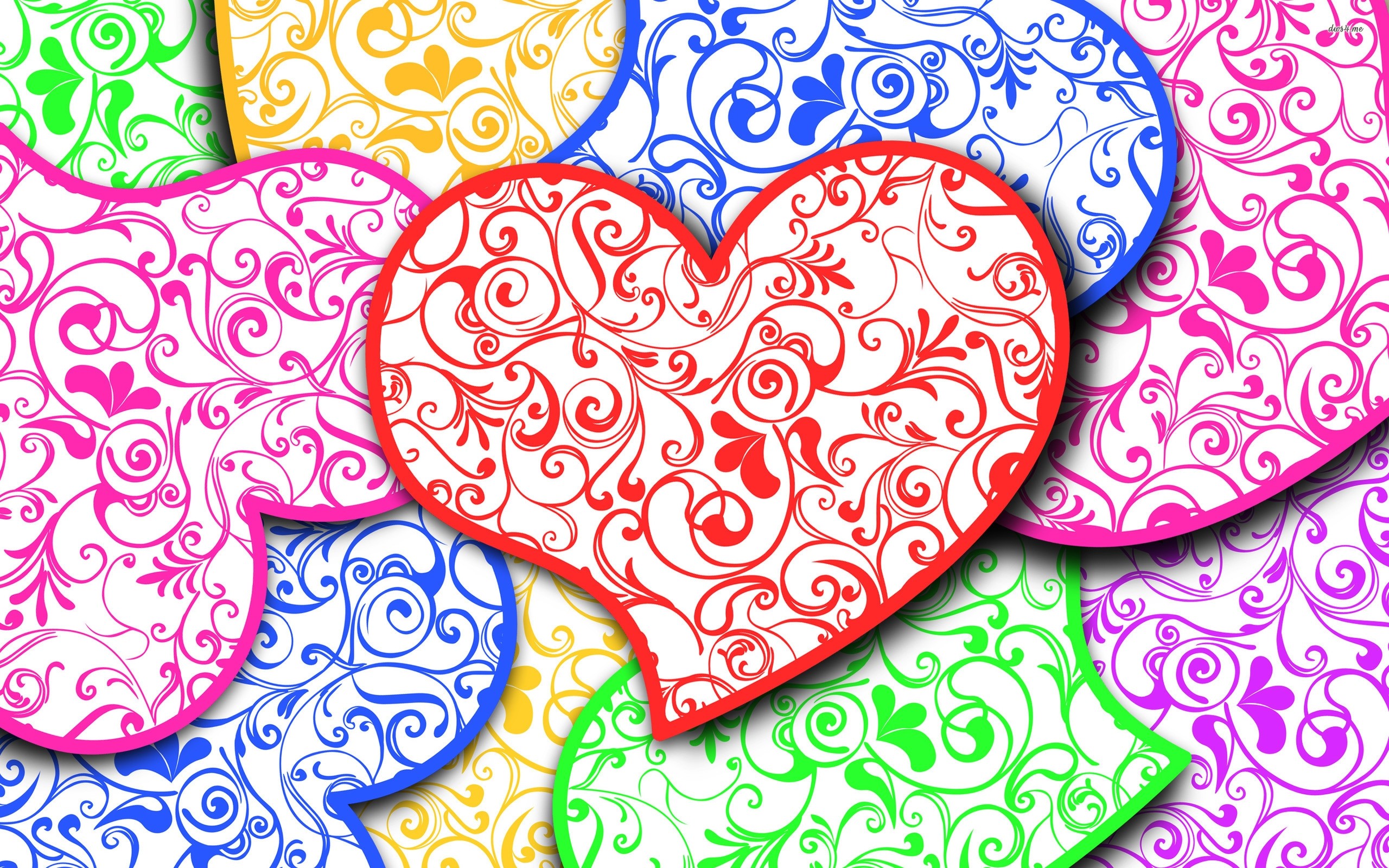 2560x1600 Colorful hearts wallpaper