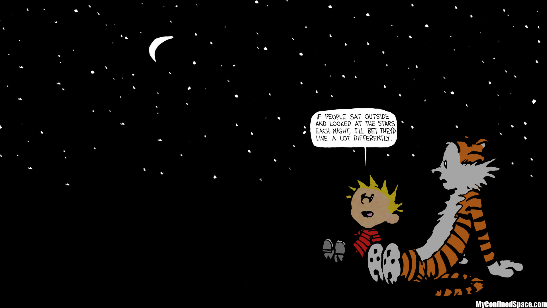 1920x1080 calvin hobbes stars quote - Google Search