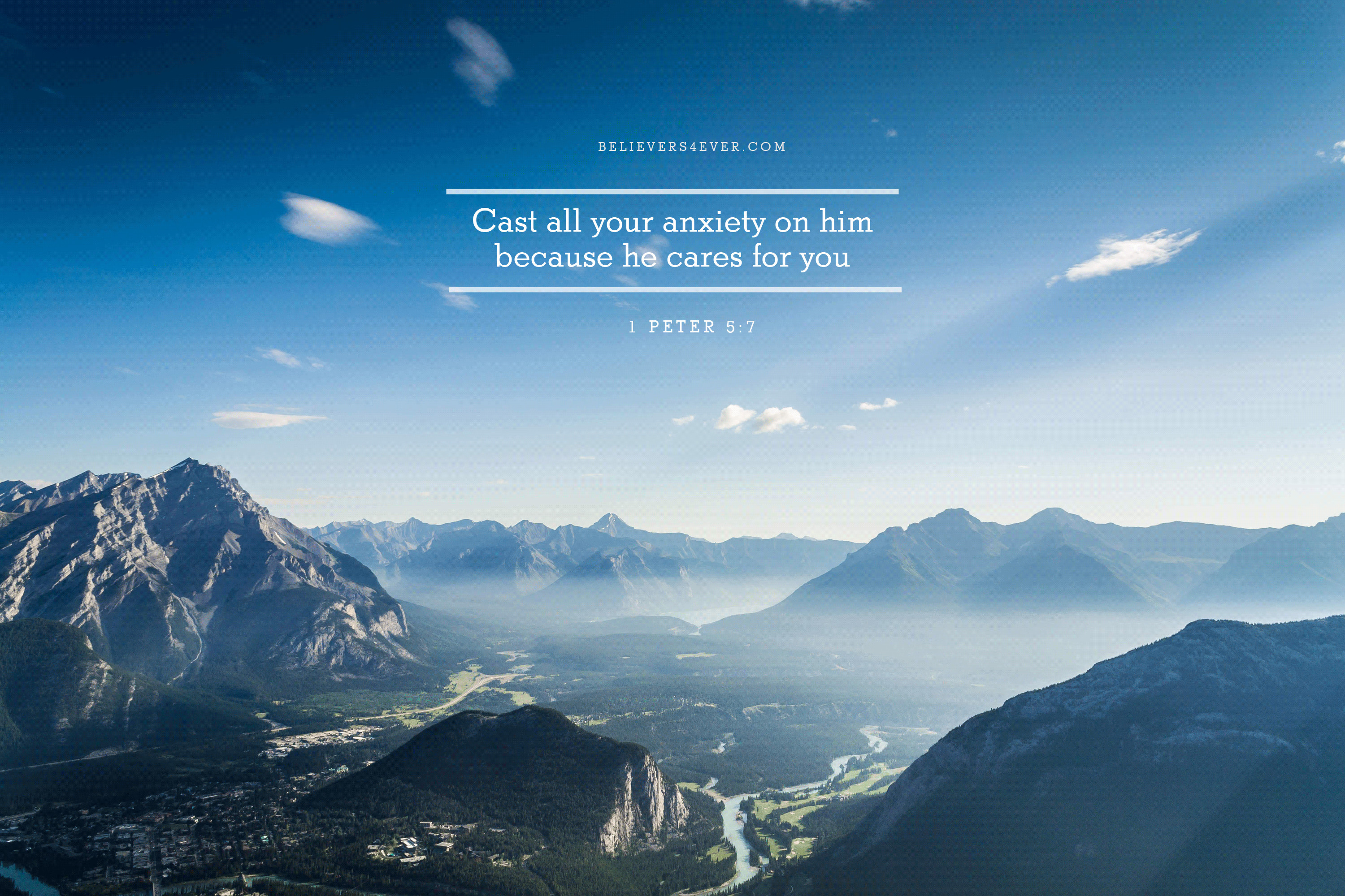 3000x2000 Cast all your anxiety on him because he cares for you. 1 Peter 5:7. Free Christian  desktop HD wallpaper.
