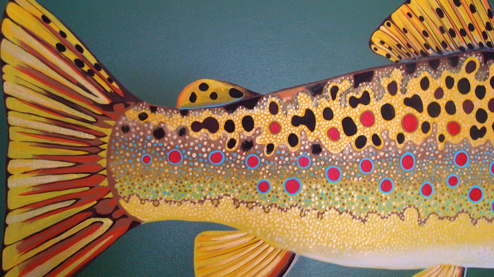 1920x1080 Rainbow Trout Art Wallpaper Provo brown trout 48 x24 