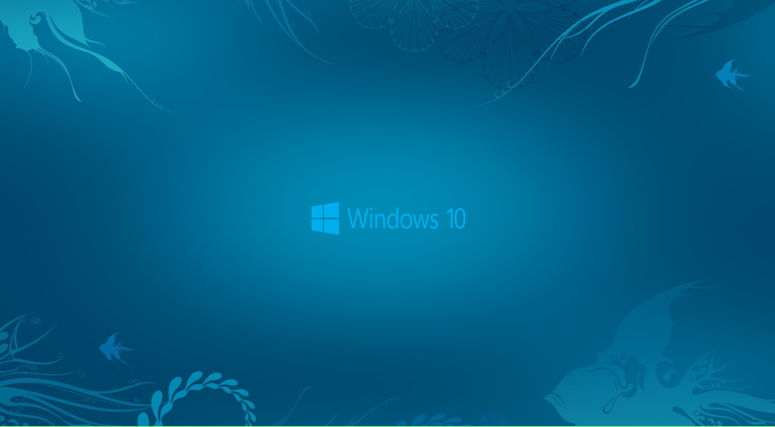 2560x1410 Windows 10 Wallpaper with new logo on deep blue sea | HD Wallpapers .