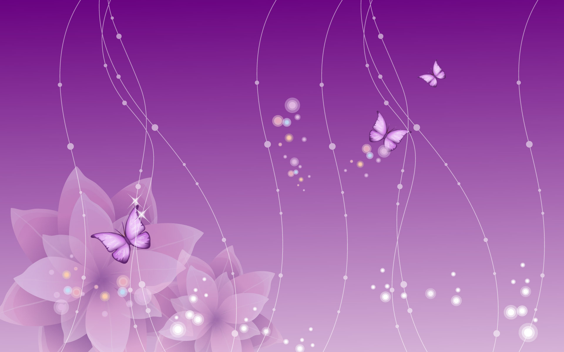 1920x1200 Purple Flowers and Butterflies Wallpapers