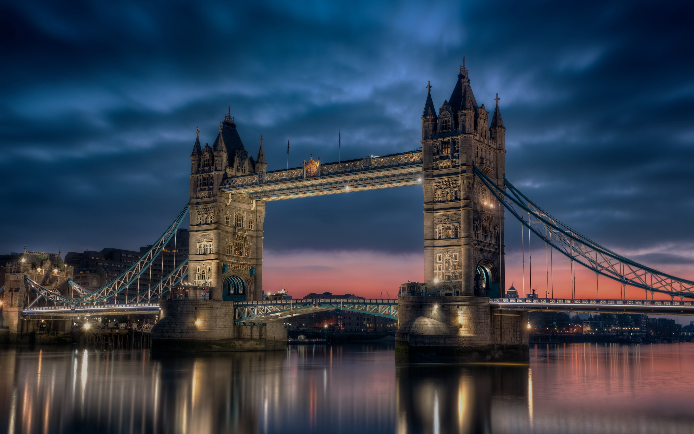 2880x1800 Man Made - Tower Bridge Man Made Bridge London Night Wallpaper