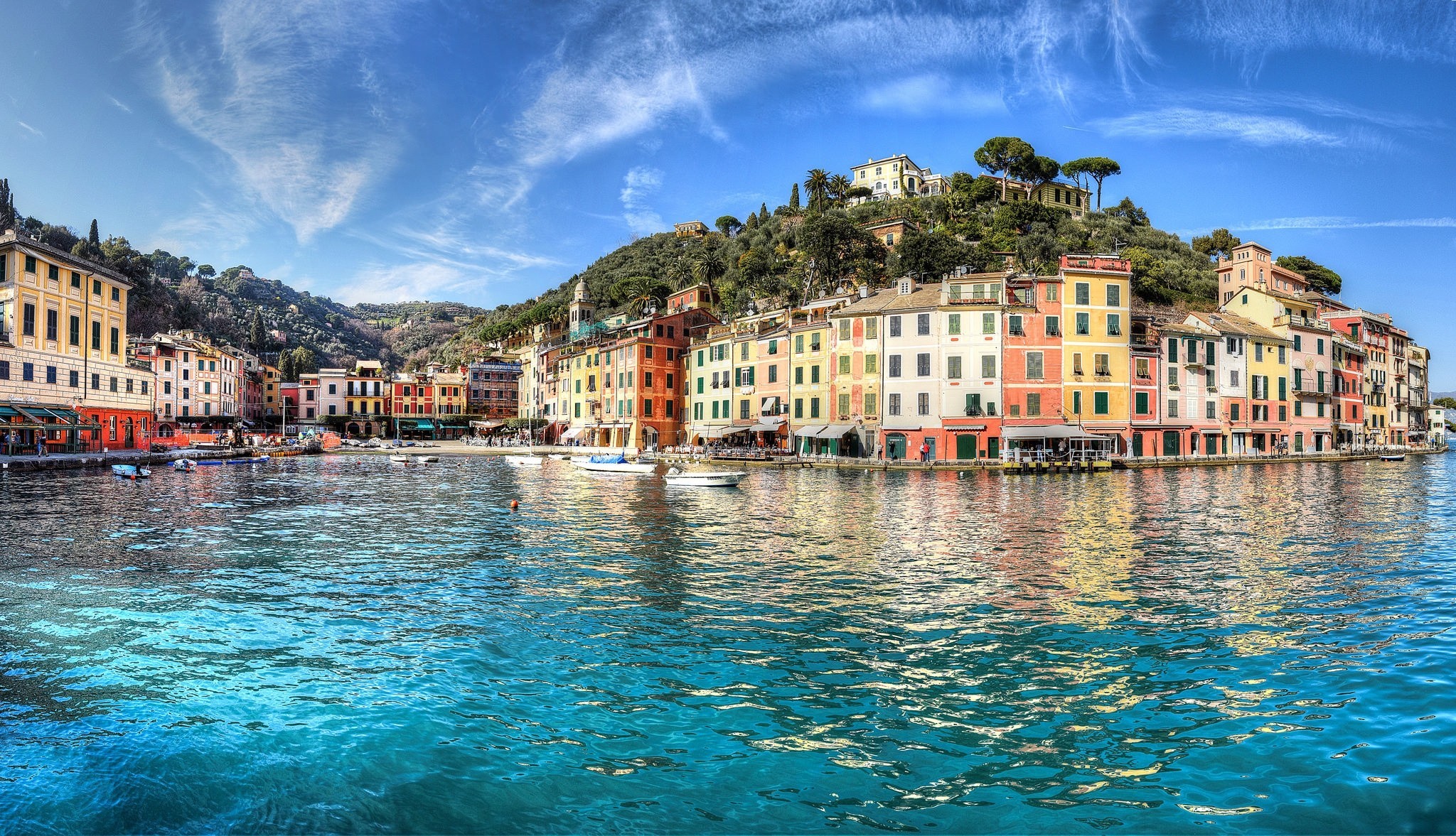 2048x1177 Portofino Italy Amalfi Coast Liguria Houses Mediterranean Sea Free Desktop  Wallpaper
