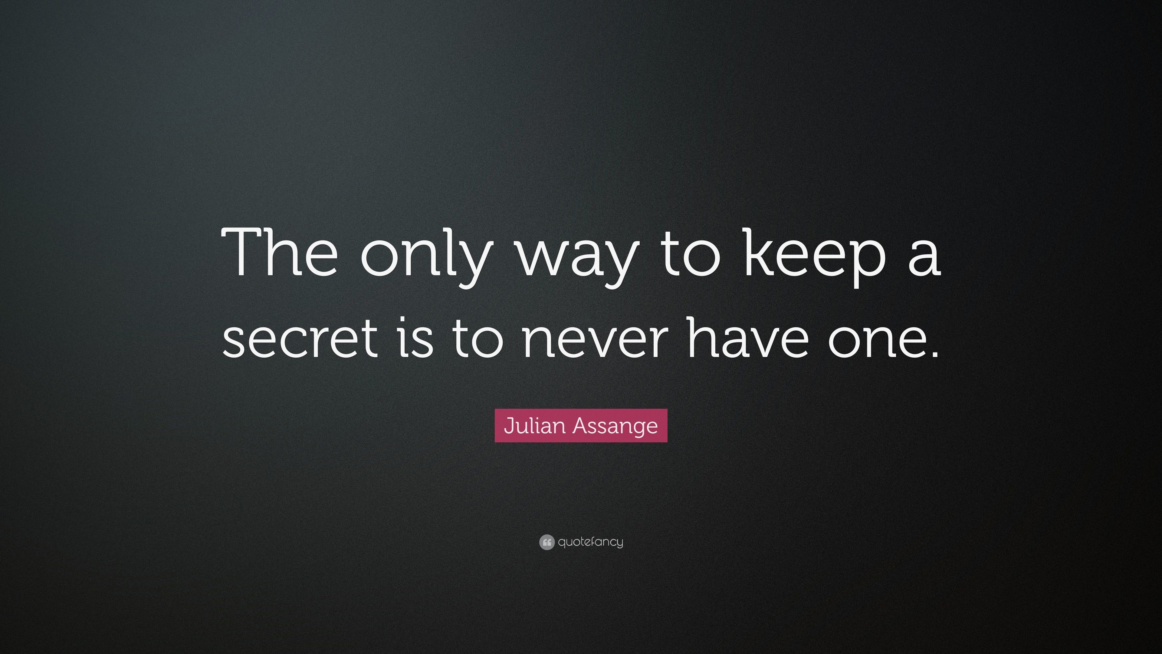 3840x2160 Julian Assange Quote: “The only way to keep a secret is to never have