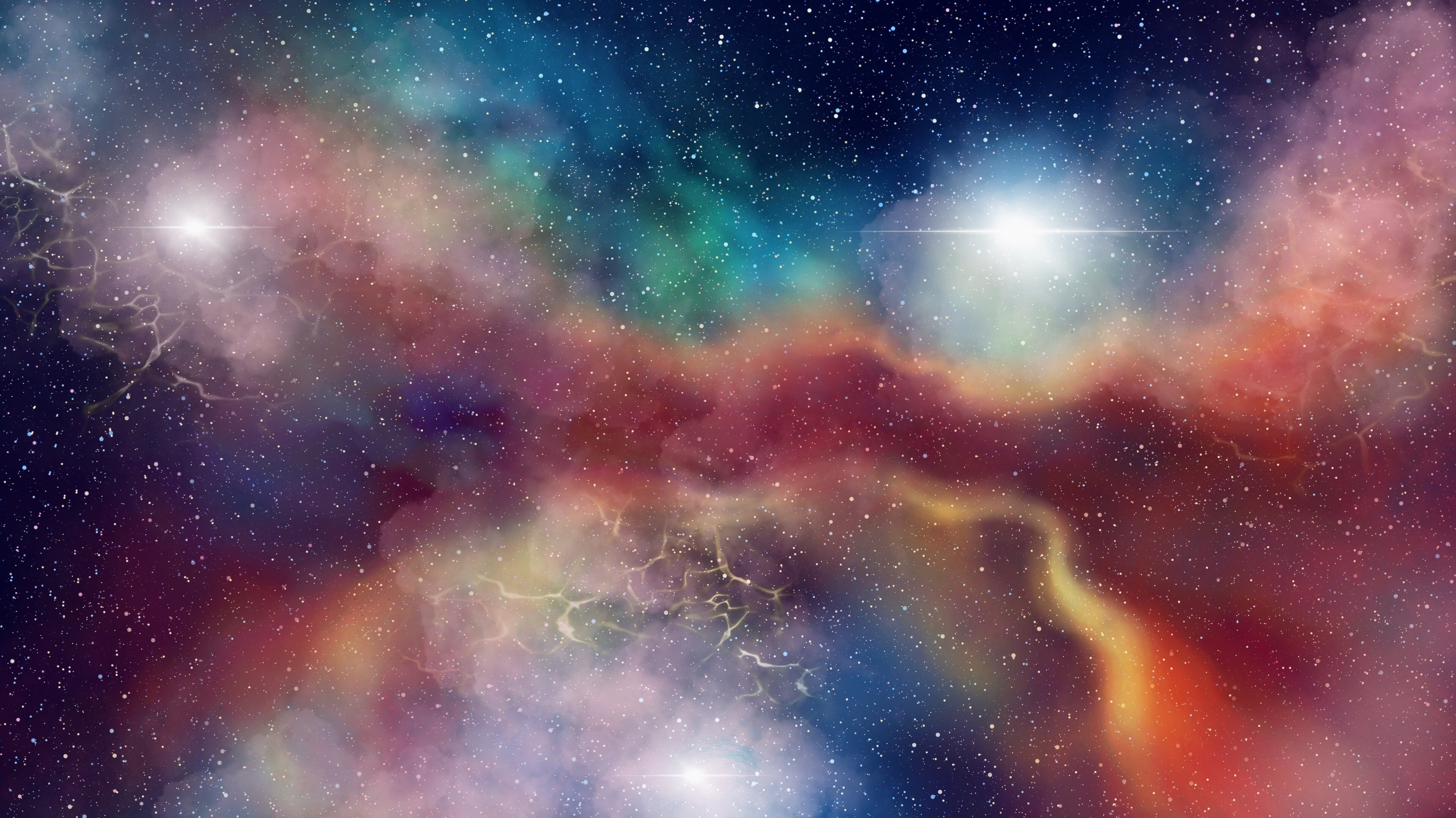 3840x2160 Galaxy, stars, clouds, space, colorful, 3840x2400 wallpaper