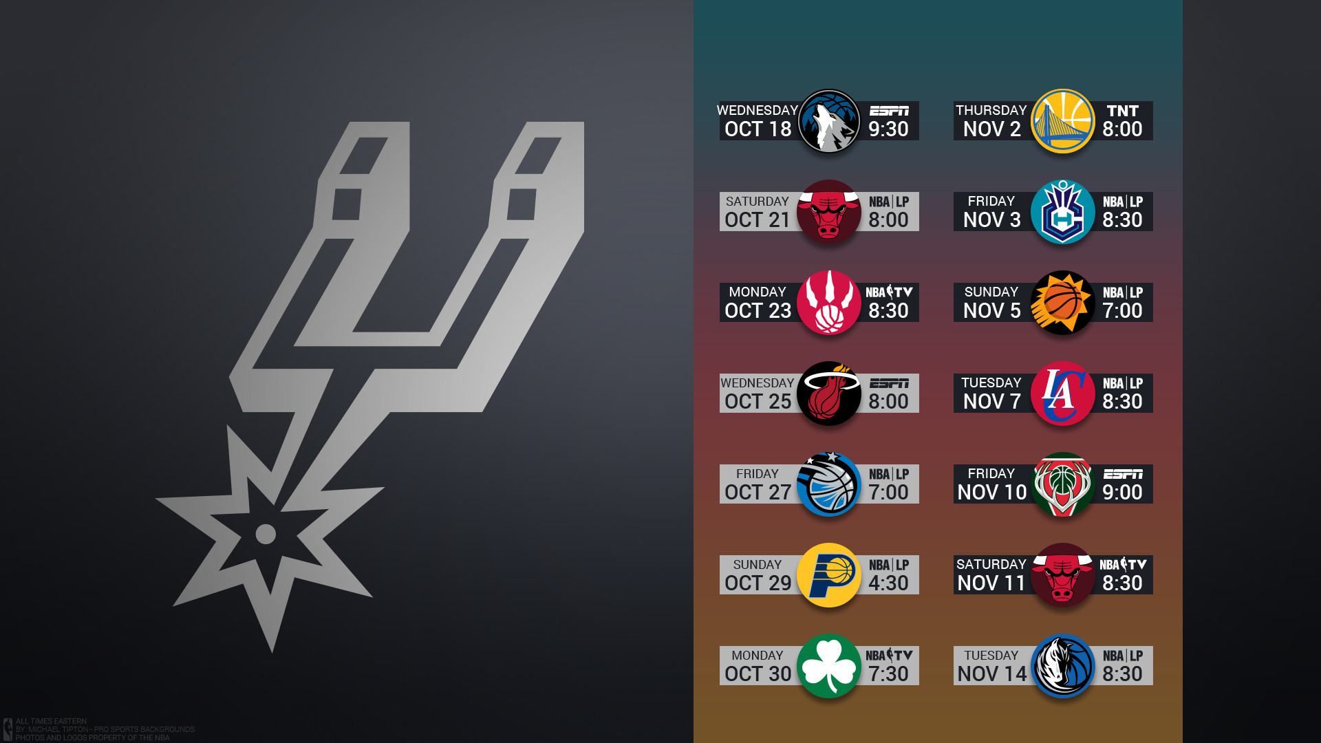 1920x1080  San Antonio Spurs 2017 schedule NBA BASKETBALL logo wallpaper  free pc desktop computer .