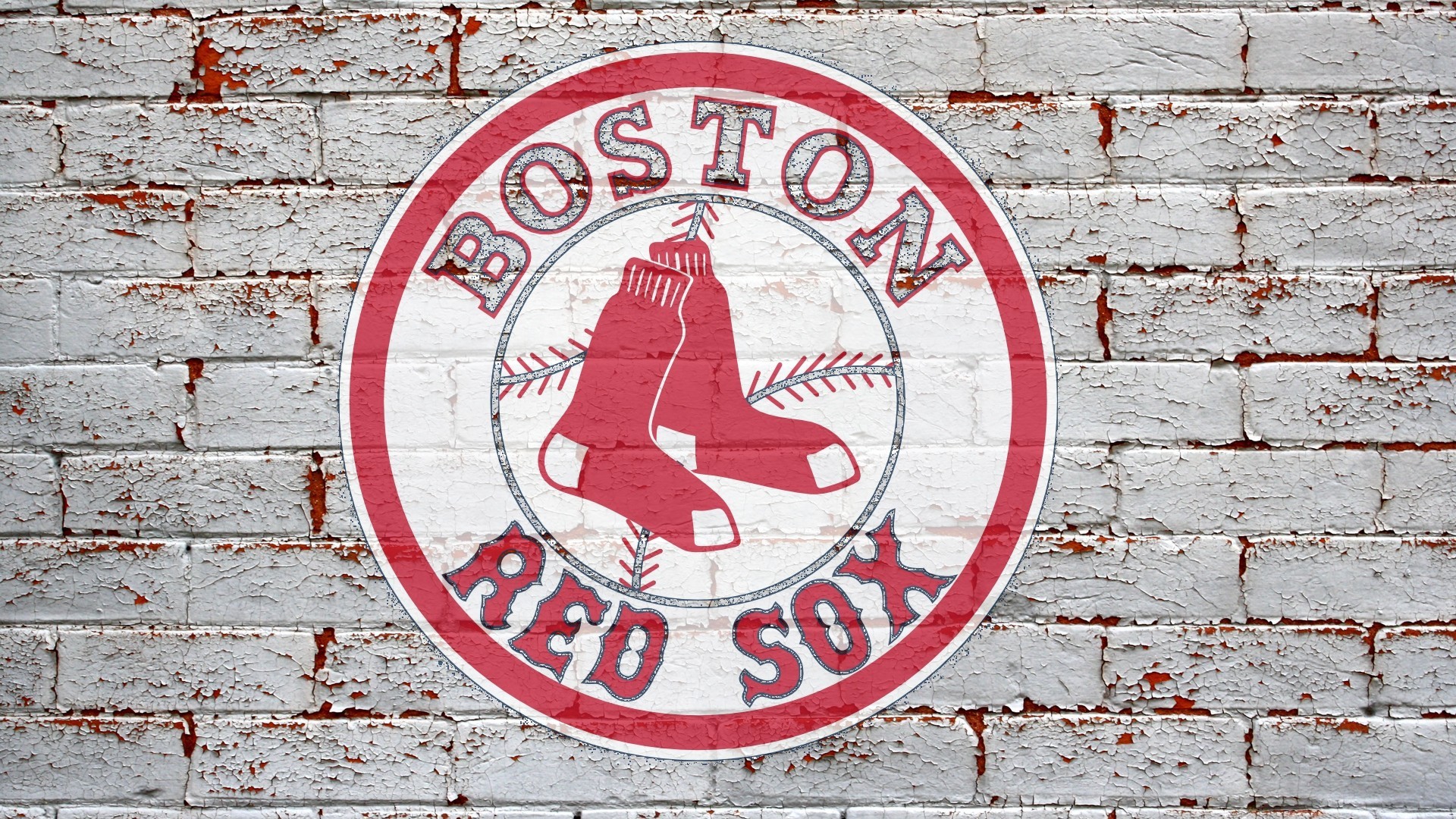 1920x1080 boston red sox logo on brick wall