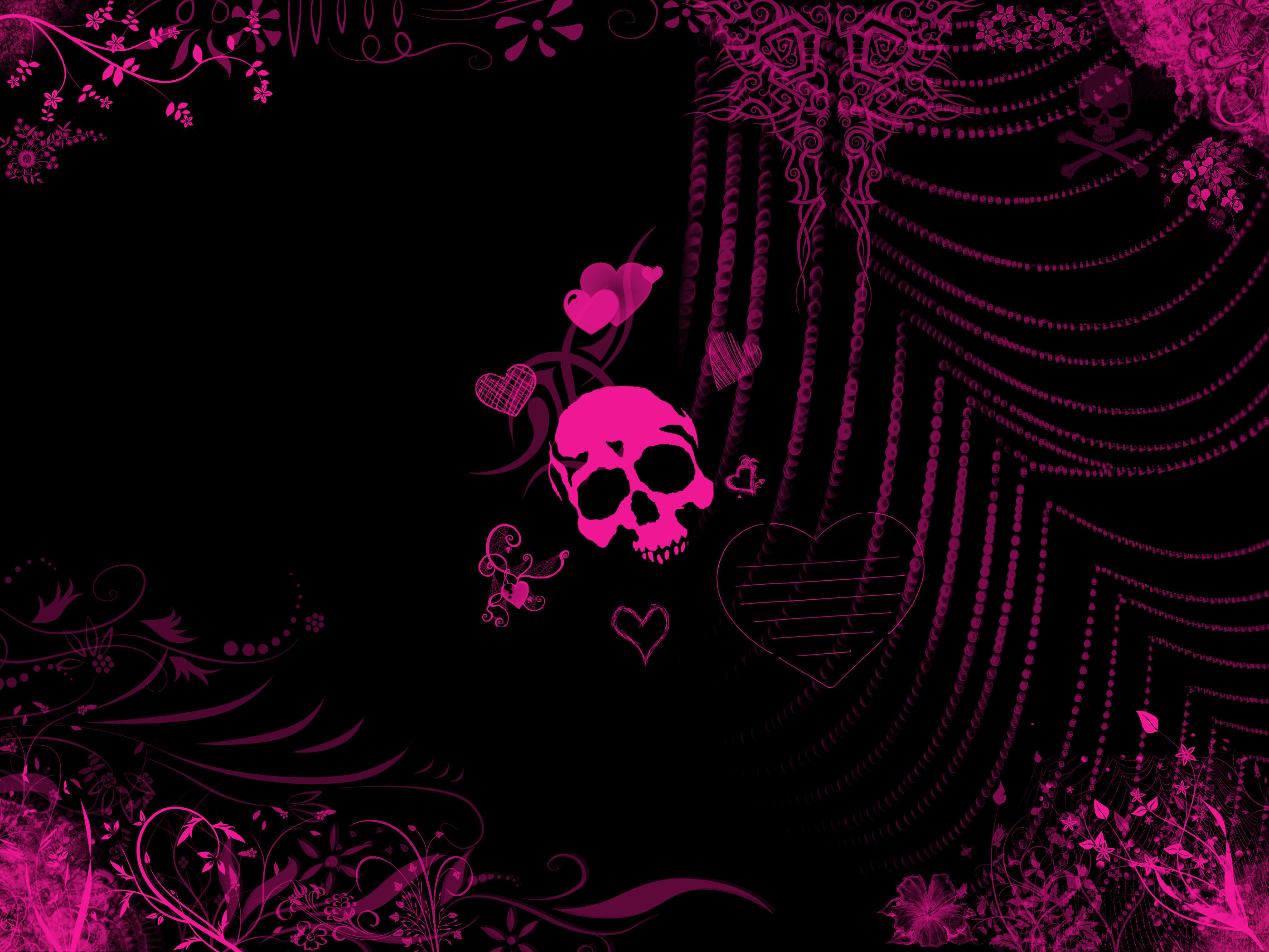 2800x2100   Girly Skull Wallpaper Related wallpaper for pink emo