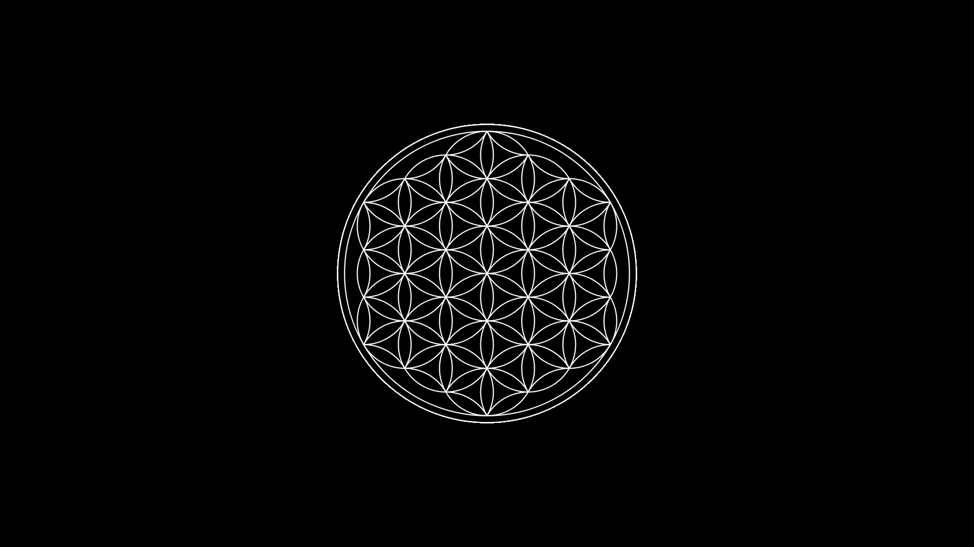 1920x1080 General  black background minimalism circle symbols sacred geometry  Flower of Life