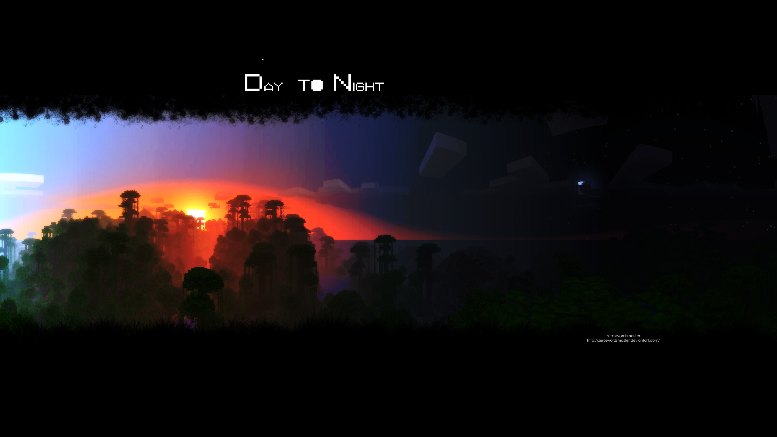 2560x1440 ... ZeroSwordsMaster Day to Night (Minecraft) by ZeroSwordsMaster