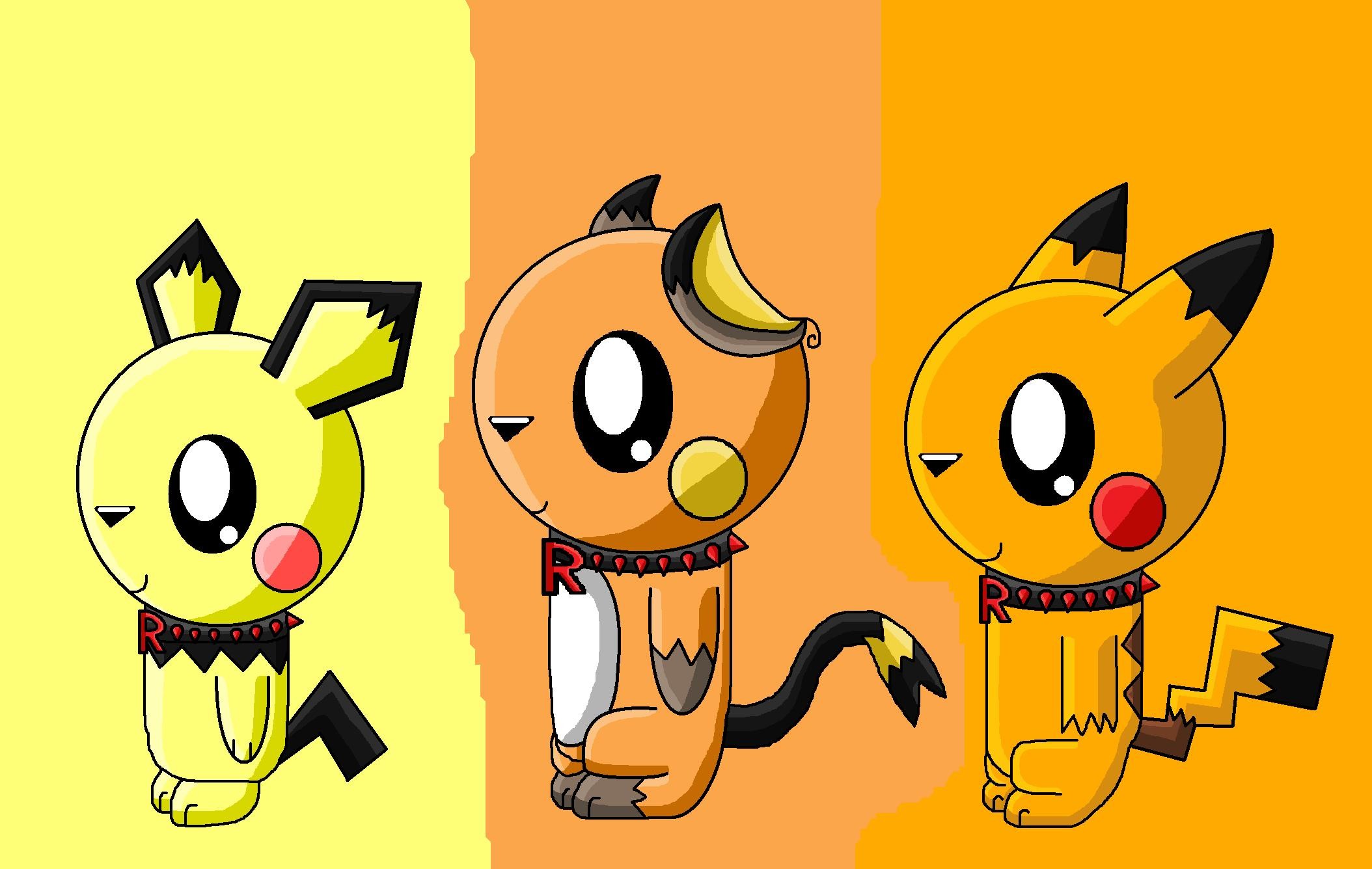 2108x1336 ... Team Rocket Pichu,raichu And Pikachu by pokemonlpsfan