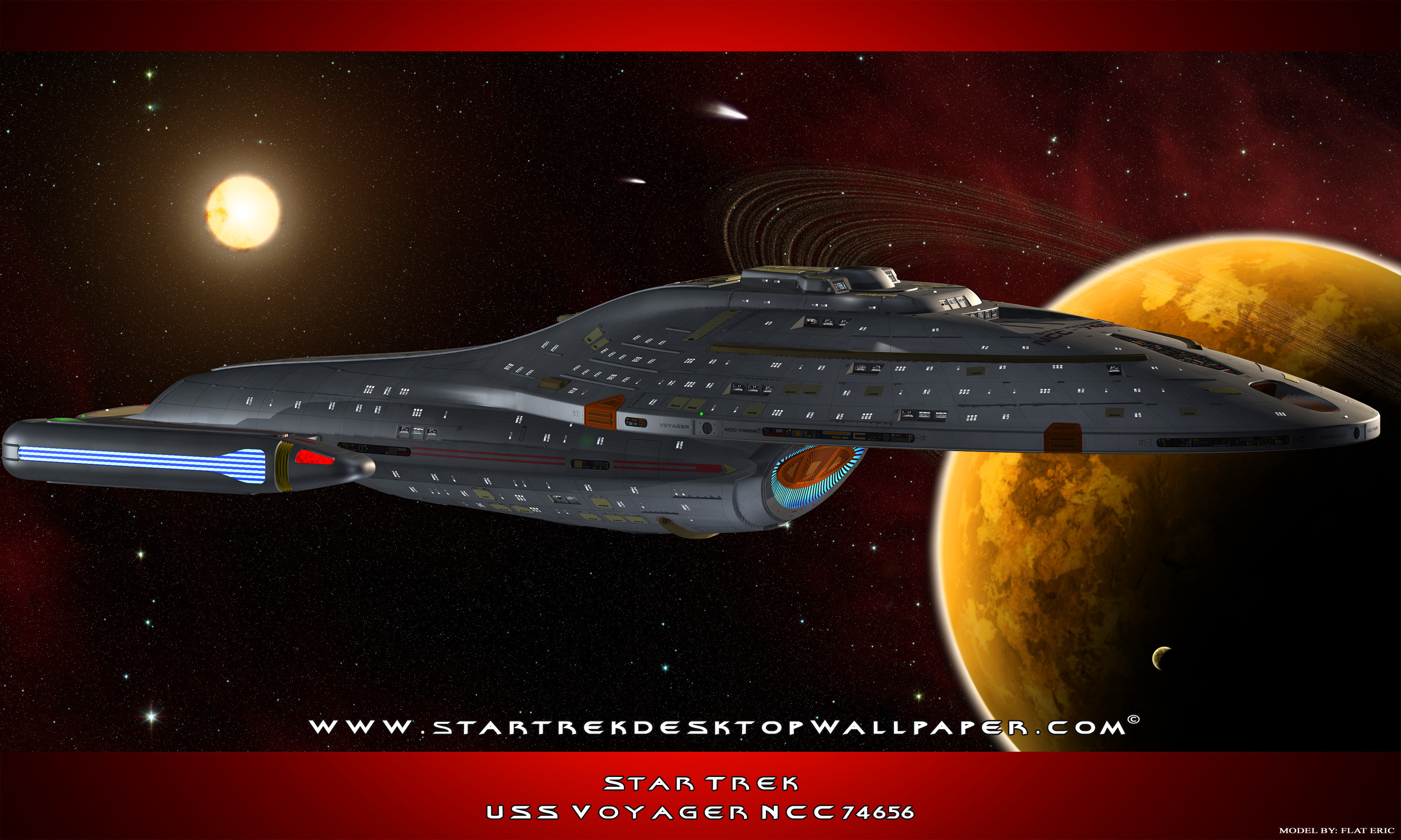 3000x1800 Star Trek USS Voyager NCC74656 - free Star Trek computer desktop wallpaper,  pictures,