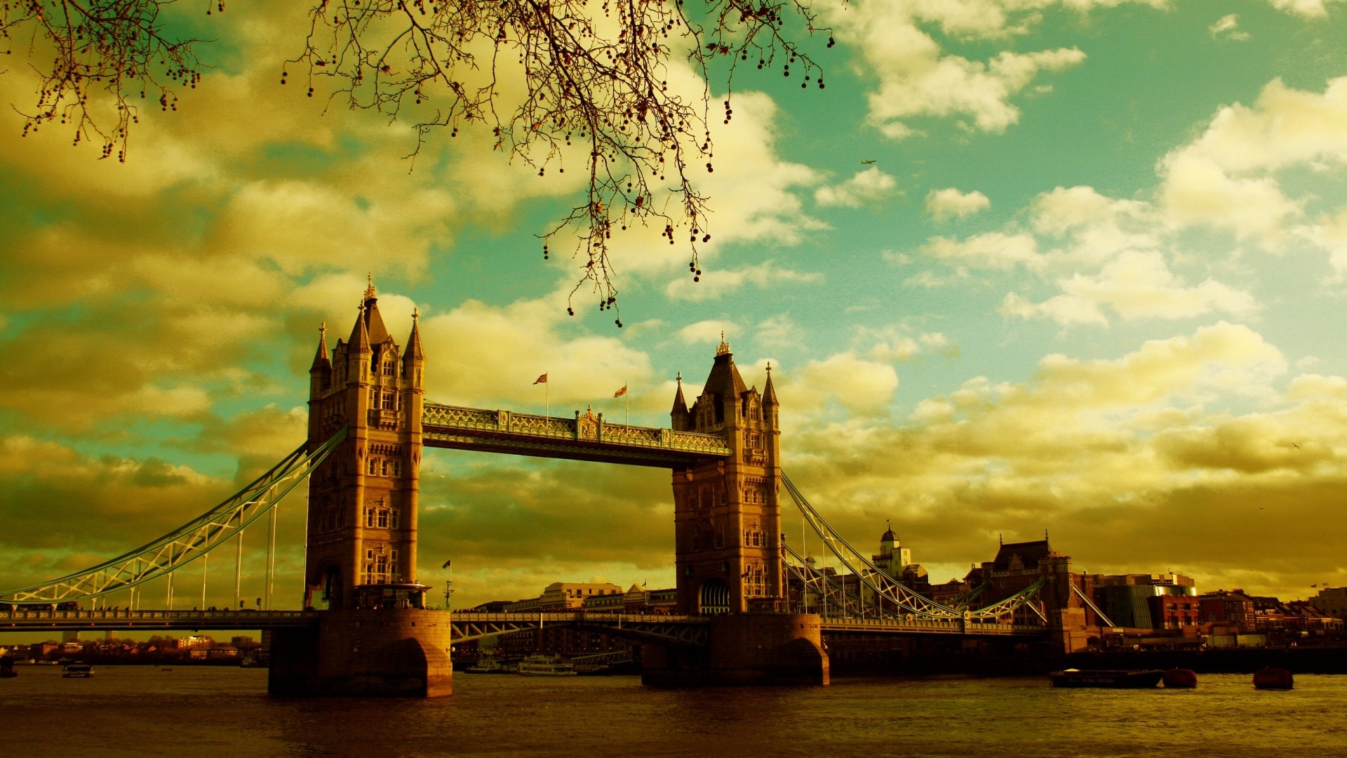 1920x1080 Preview wallpaper london, bridge, river, sky, summer 
