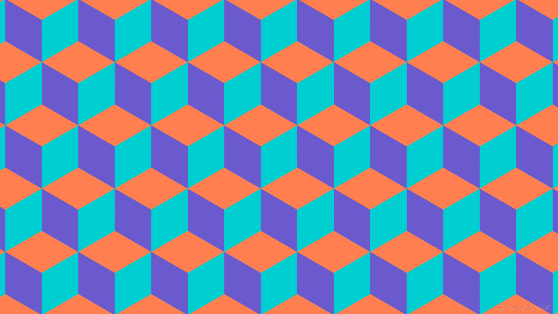 1920x1080 wallpaper blue 3d cubes purple orange dark turquoise coral slate blue  #00ced1 #ff7f50 #