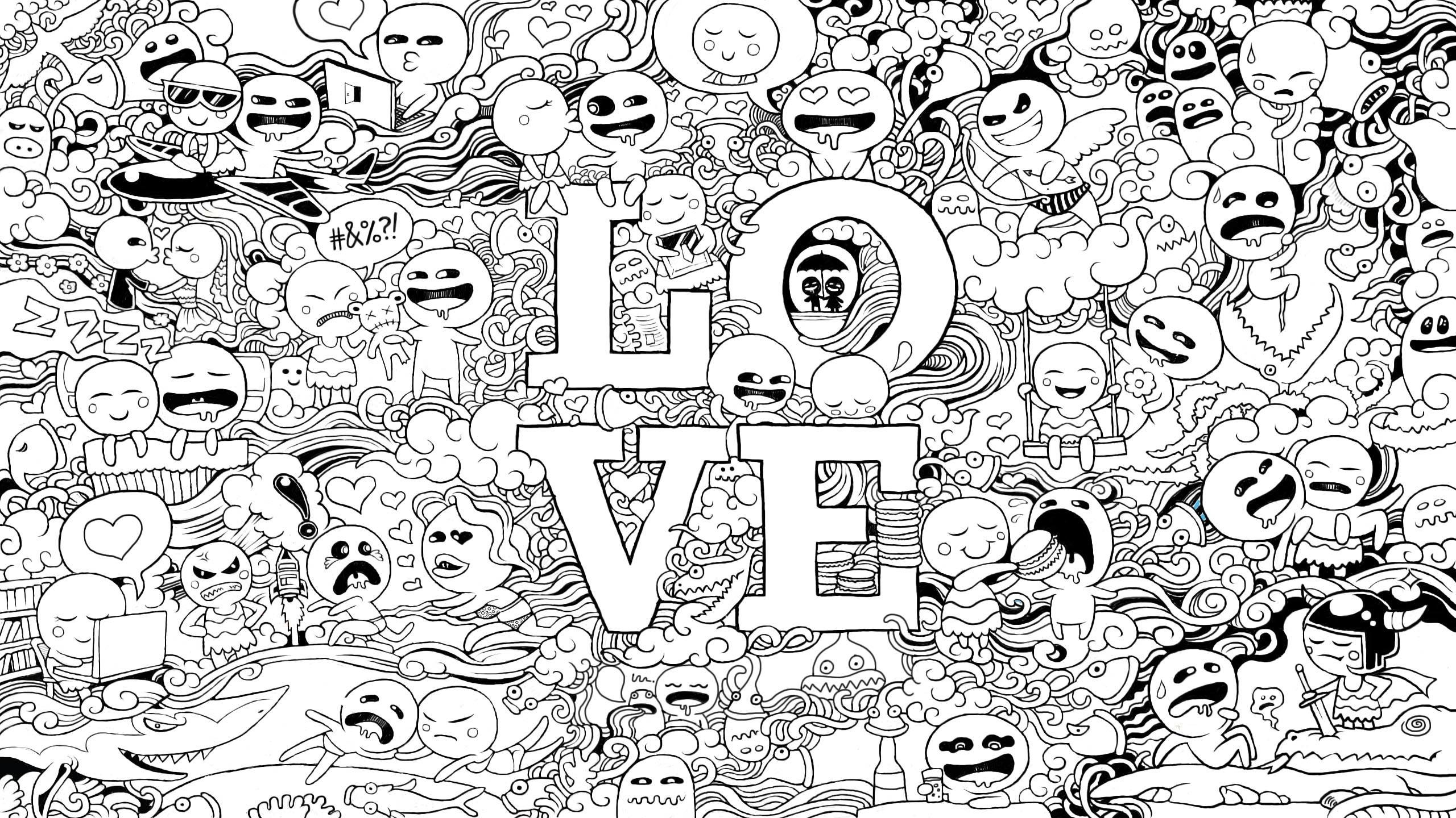 2560x1440 Wallpaper Freebie for February 2013: LOVE Doodles – You The Designer