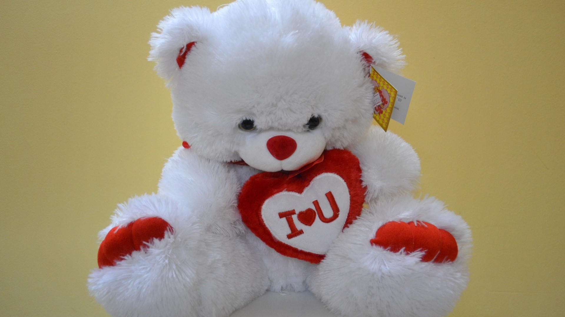 1920x1080 I love you white teddy bear wallpapers