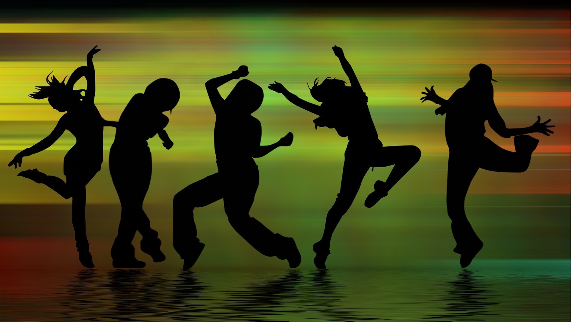 1920x1080 Download wallpaper music, dancing, Silhouettes, figures free desktop  wallpaper in the resolution 