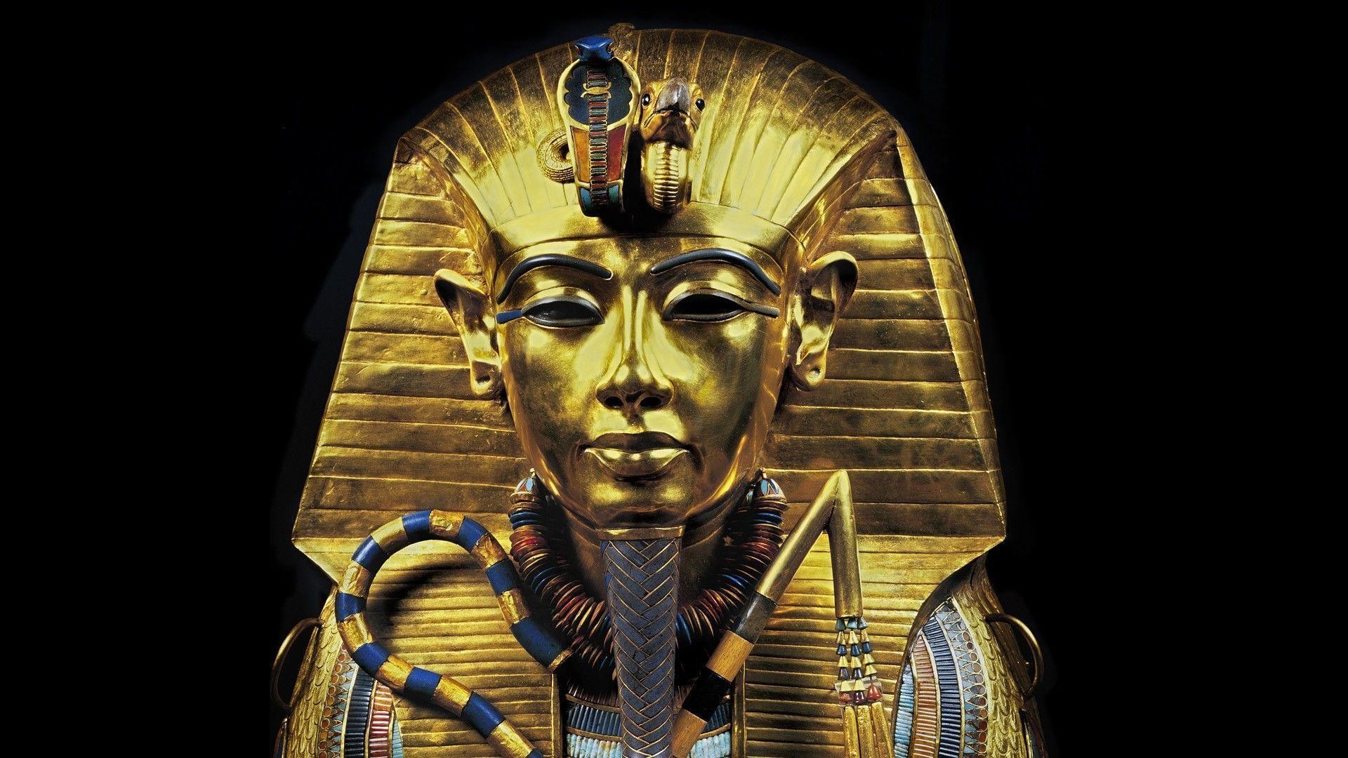 1920x1080 Golden Pharaoh statue Wallpaper #