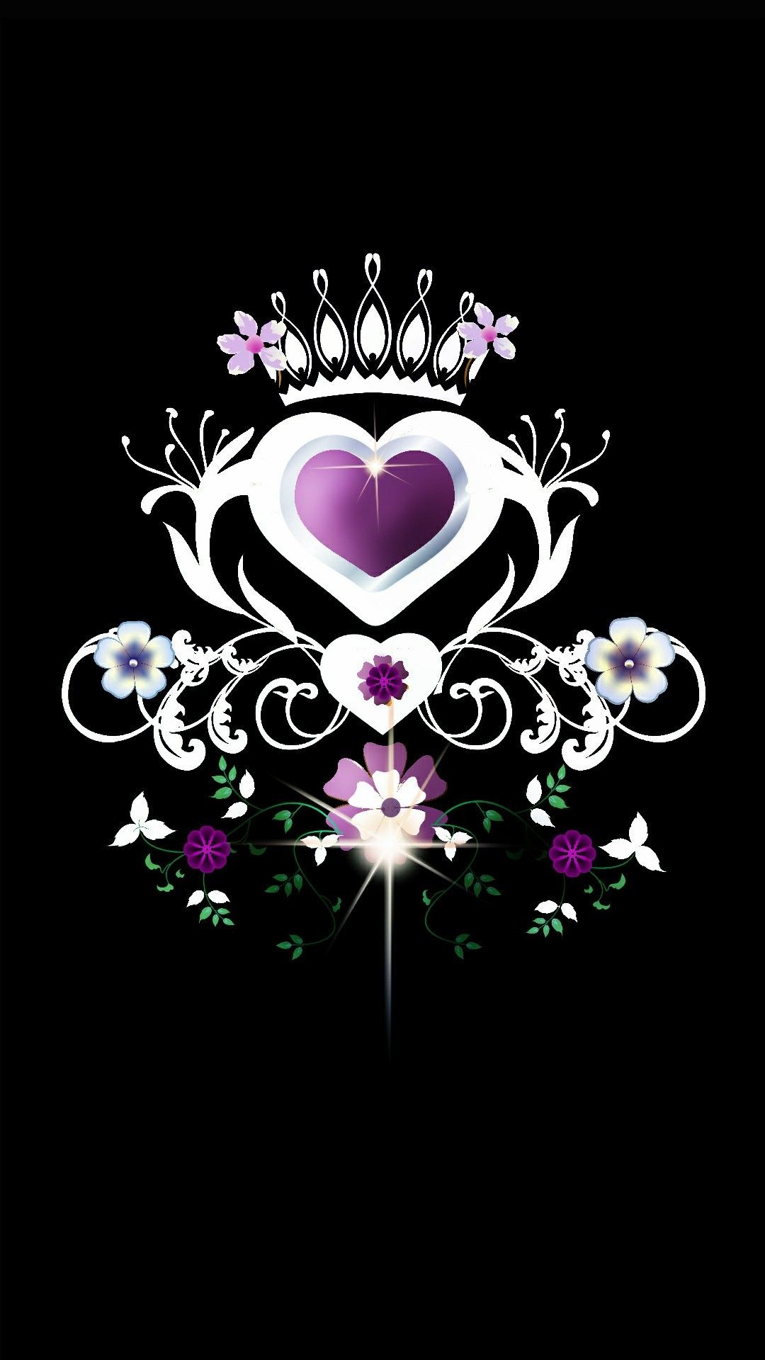 1080x1920 Crown on a purple heart