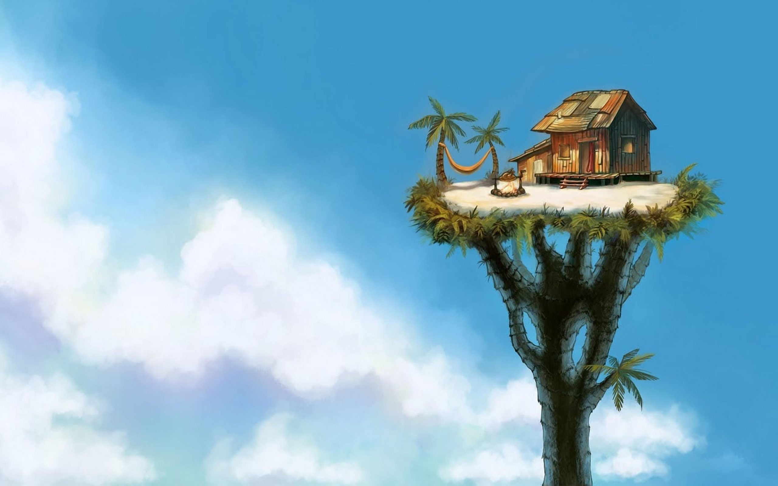 2560x1600 The Tree House Wallpaper For Desktop Of Cool Art 4k. small apartment living  room. ...
