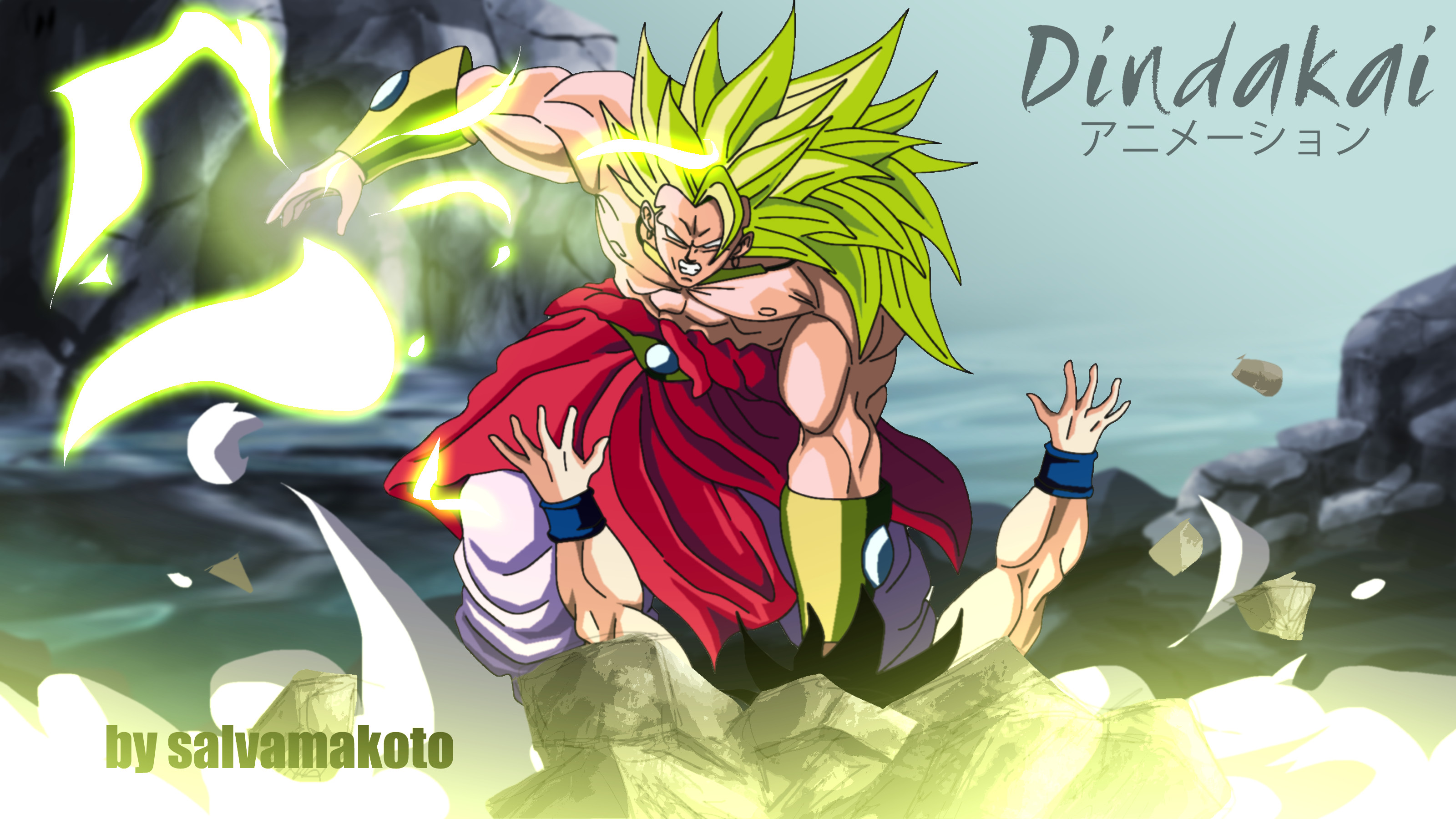 3200x1800 Broly ss3 vs Goku by dindakai