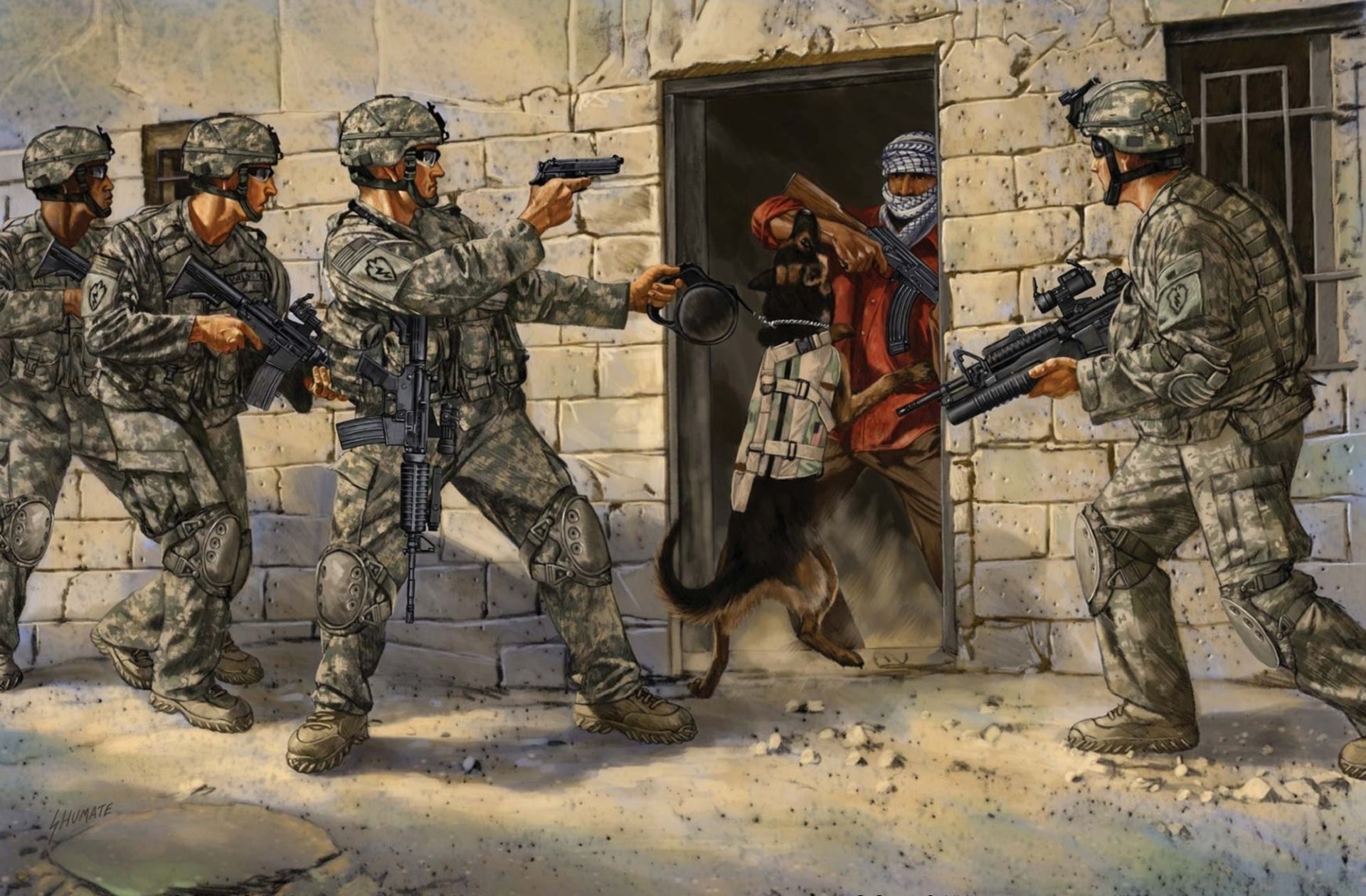 1920x1260 art men special forces weapon industrial complex dog thriller capture the  operation picture