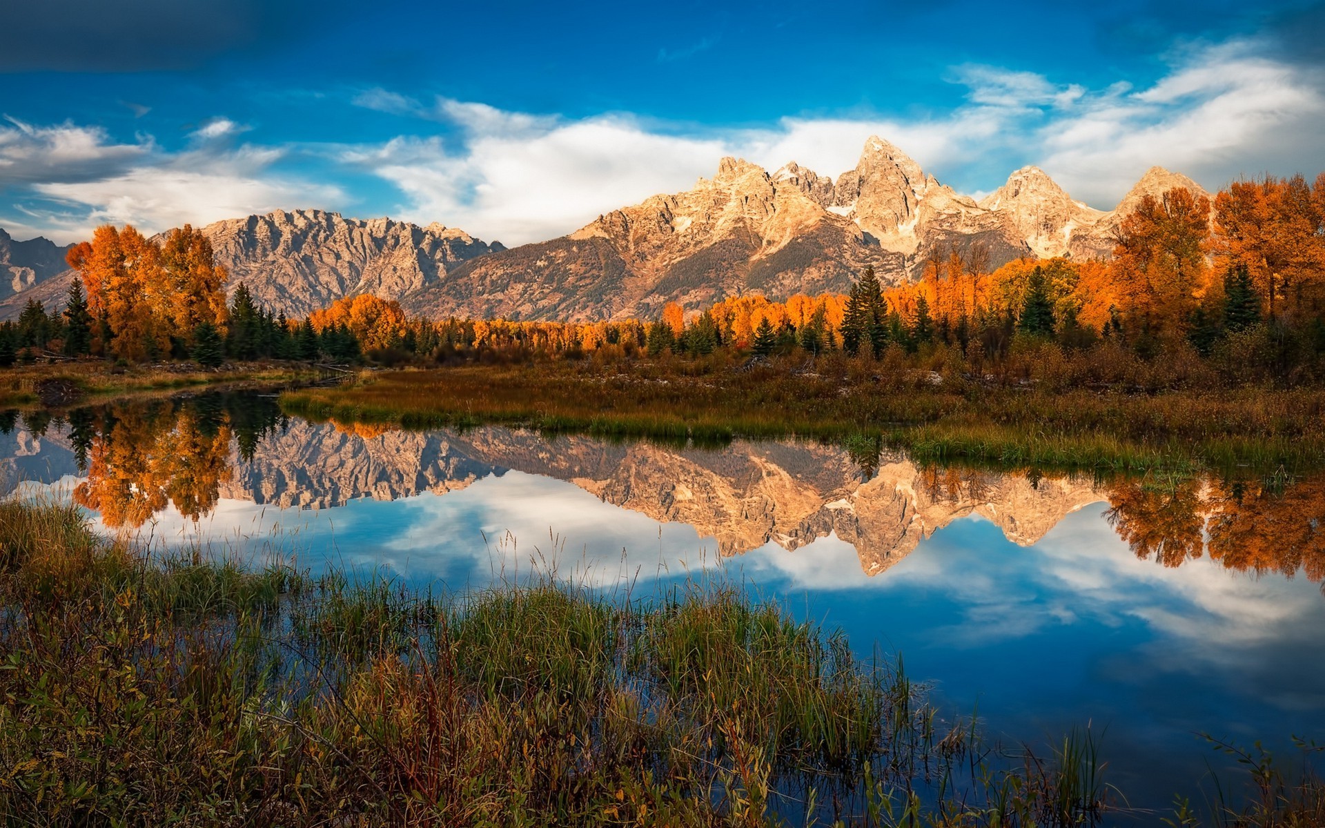 1920x1200 nature, Landscape, Morning, River, Mountain, Forest, Fall, Clouds, Grand  Teton National Park, Water, Reflection, Colorful Wallpapers HD / Desktop  and Mobile ...
