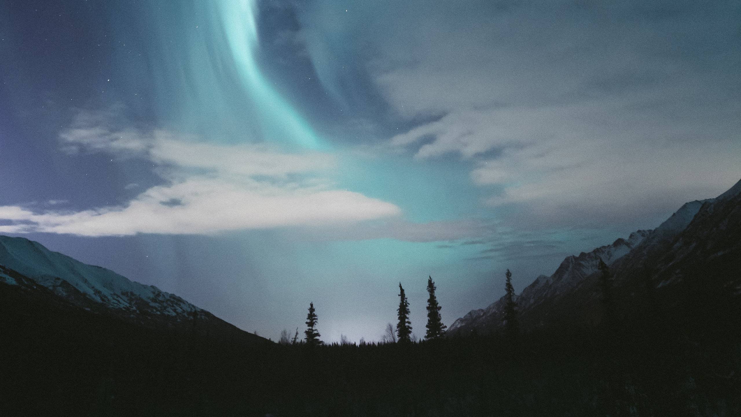 2560x1440 Nature, Northern Lights, night, sky, Alaska,  wallpaper