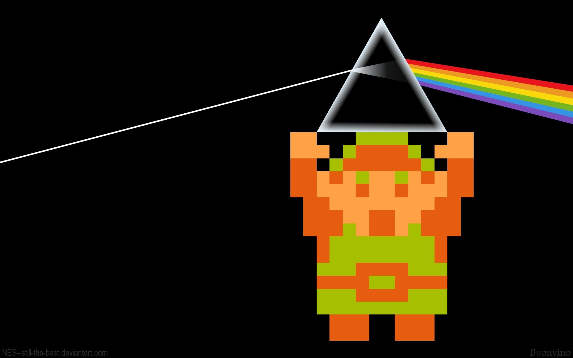 1920x1200 video games Pink Floyd Link prism The Legend of Zelda rainbows retro games  - Wallpaper (