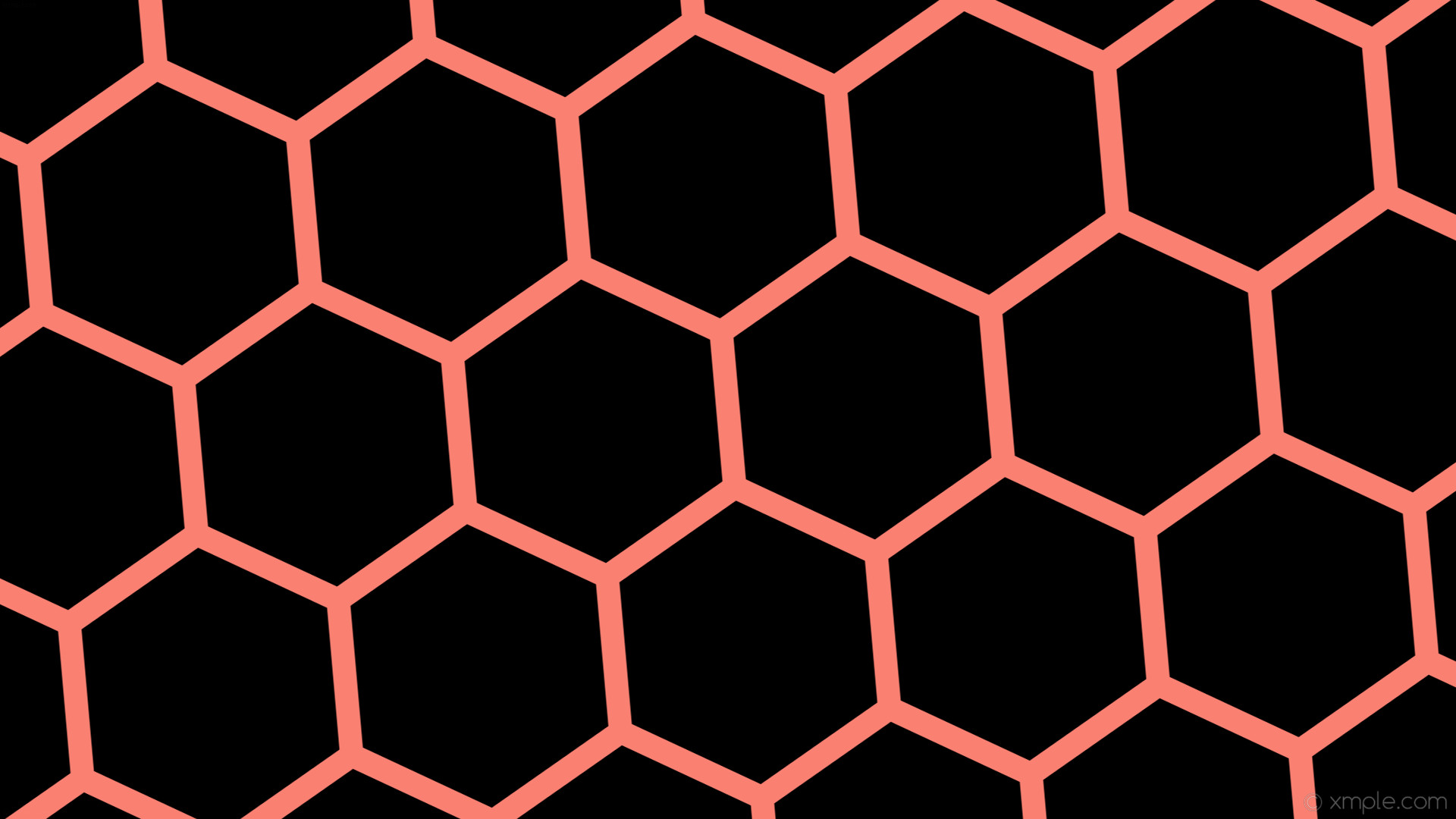 1920x1080 wallpaper beehive honeycomb black red hexagon salmon #000000 #fa8072  diagonal 5Â° 31px 356px
