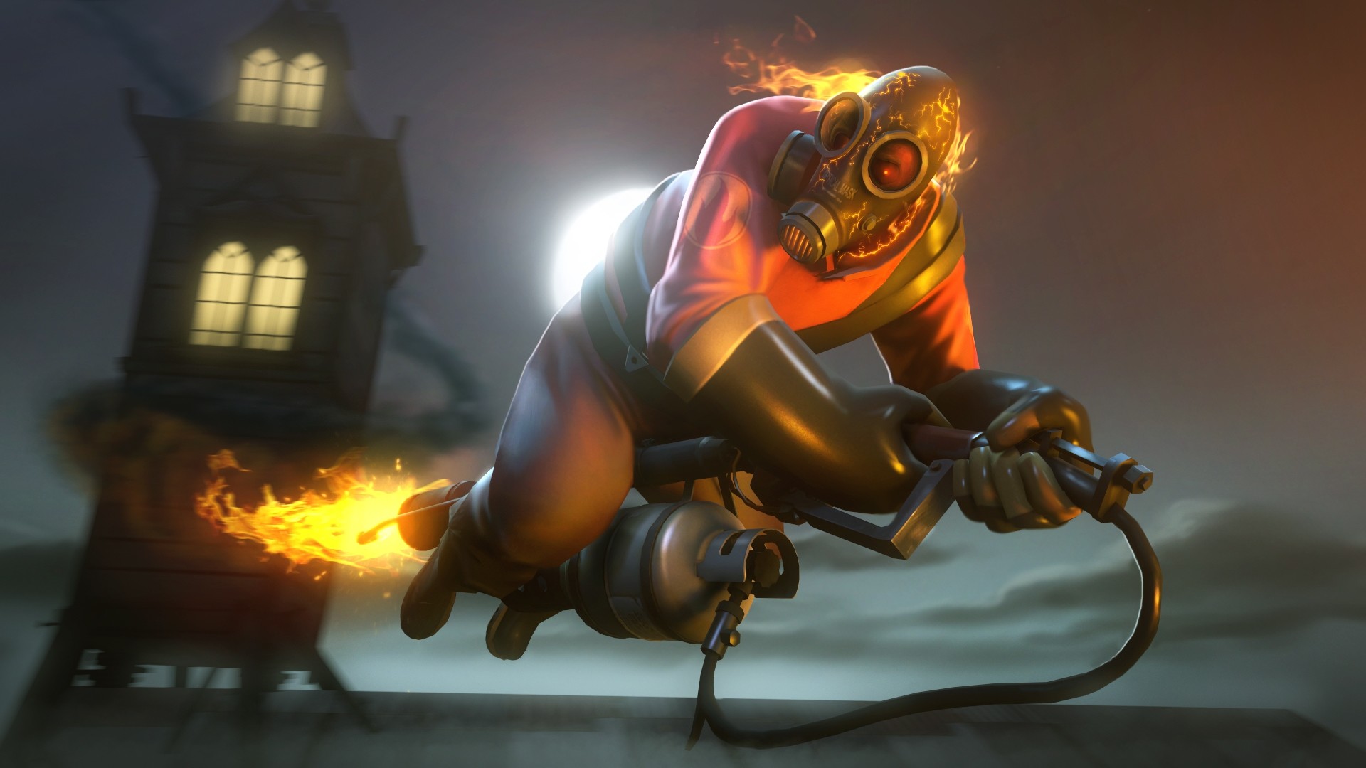 1920x1080 Team Fortress 2, Pyro, Fire, Flying