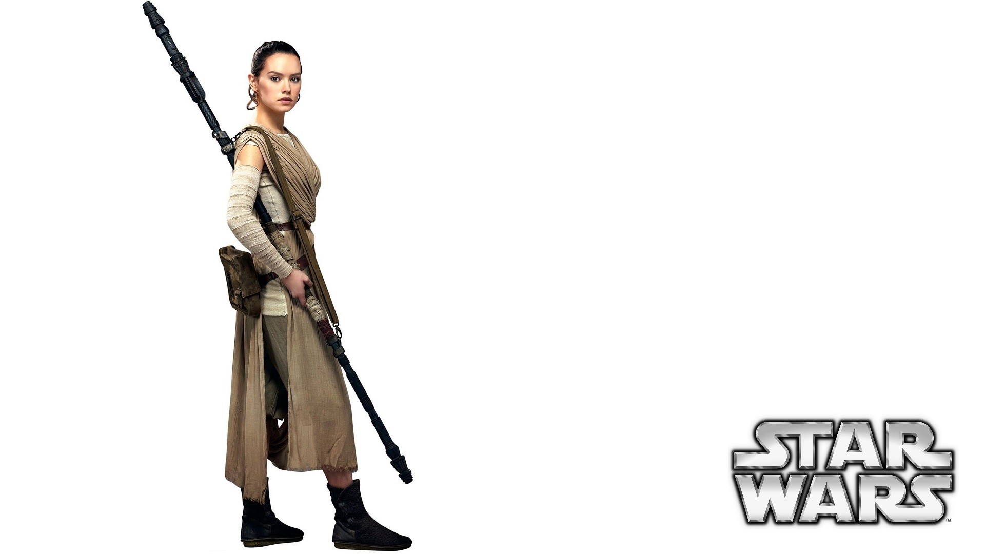 1920x1080 Star Wars - The Force Awakens: Daisy Ridley / Rey wallpaper white   (1080p)