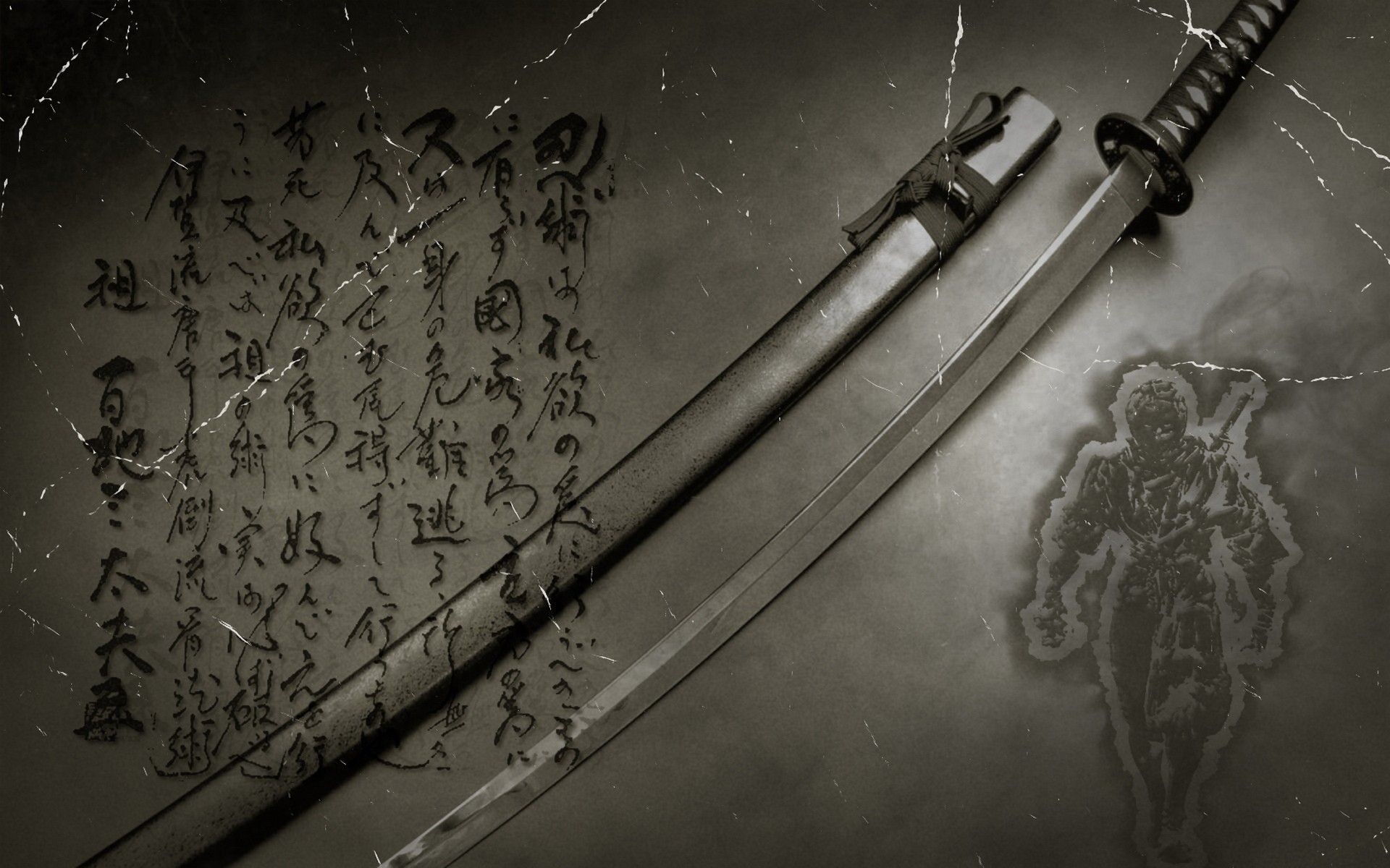 1920x1200 Sword, Anime, Japanese, Digital Art, Katana, Kanji Wallpapers HD