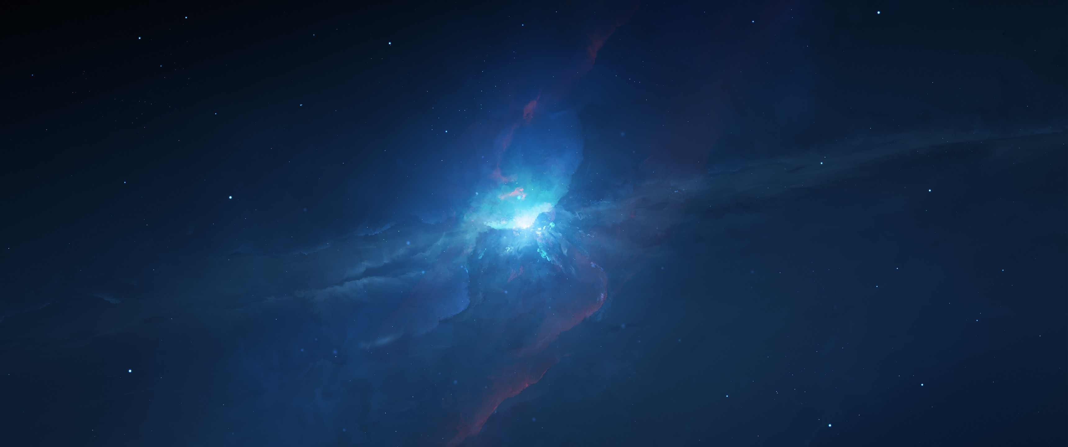 3440x1440 ultrawide, Astrophotography, Space, Blue Wallpaper
